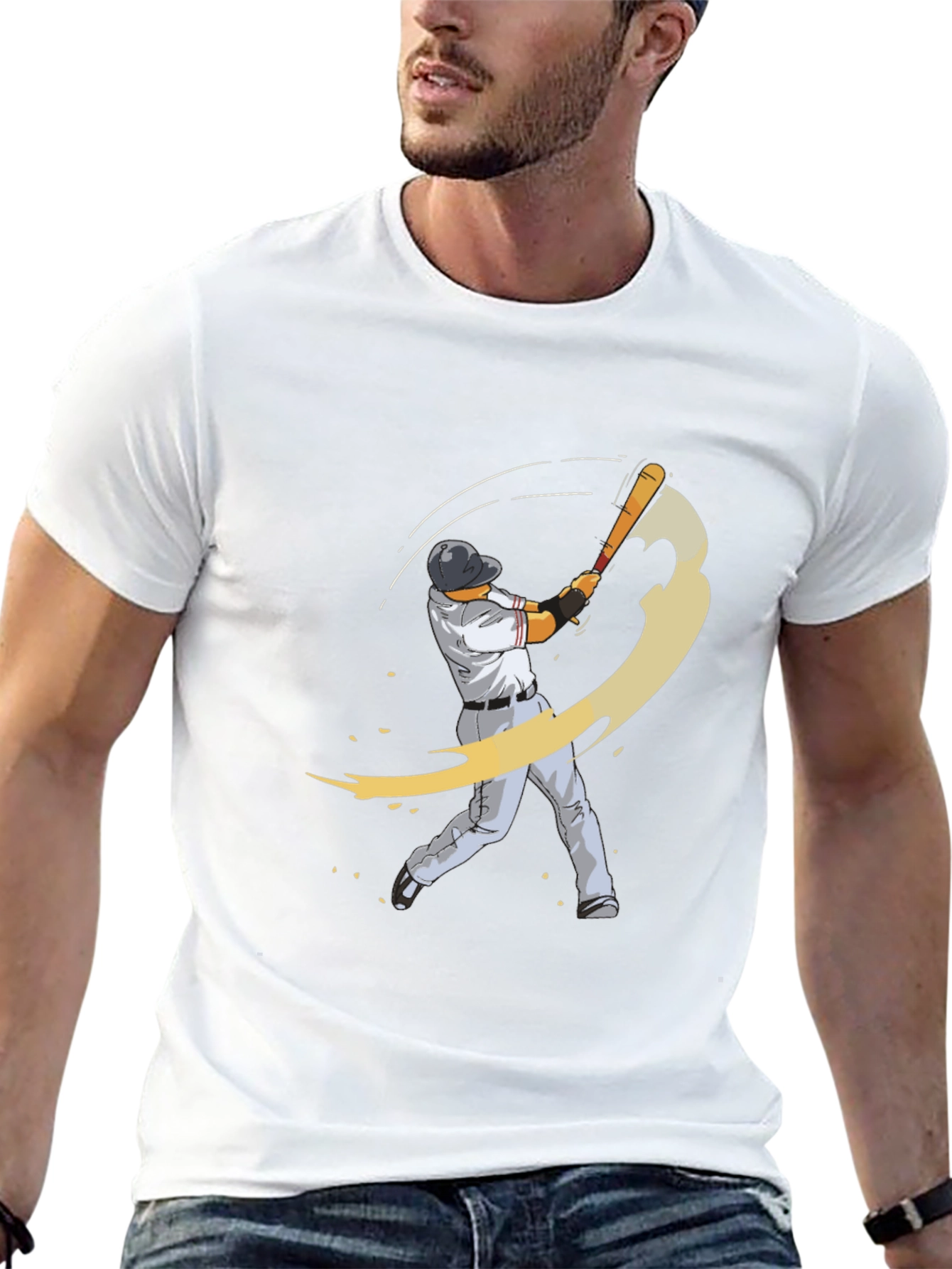 Baseball Player Graphic T-Shirt