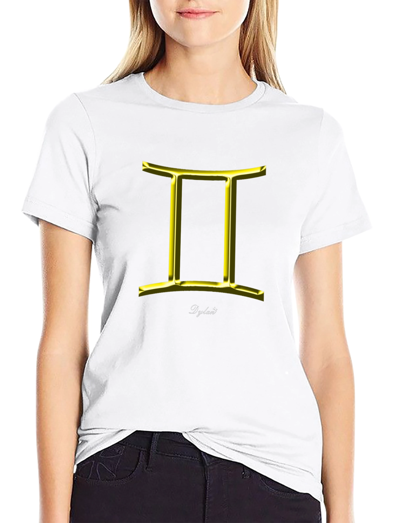 Gemini Zodiac Sign T-Shirt - Black