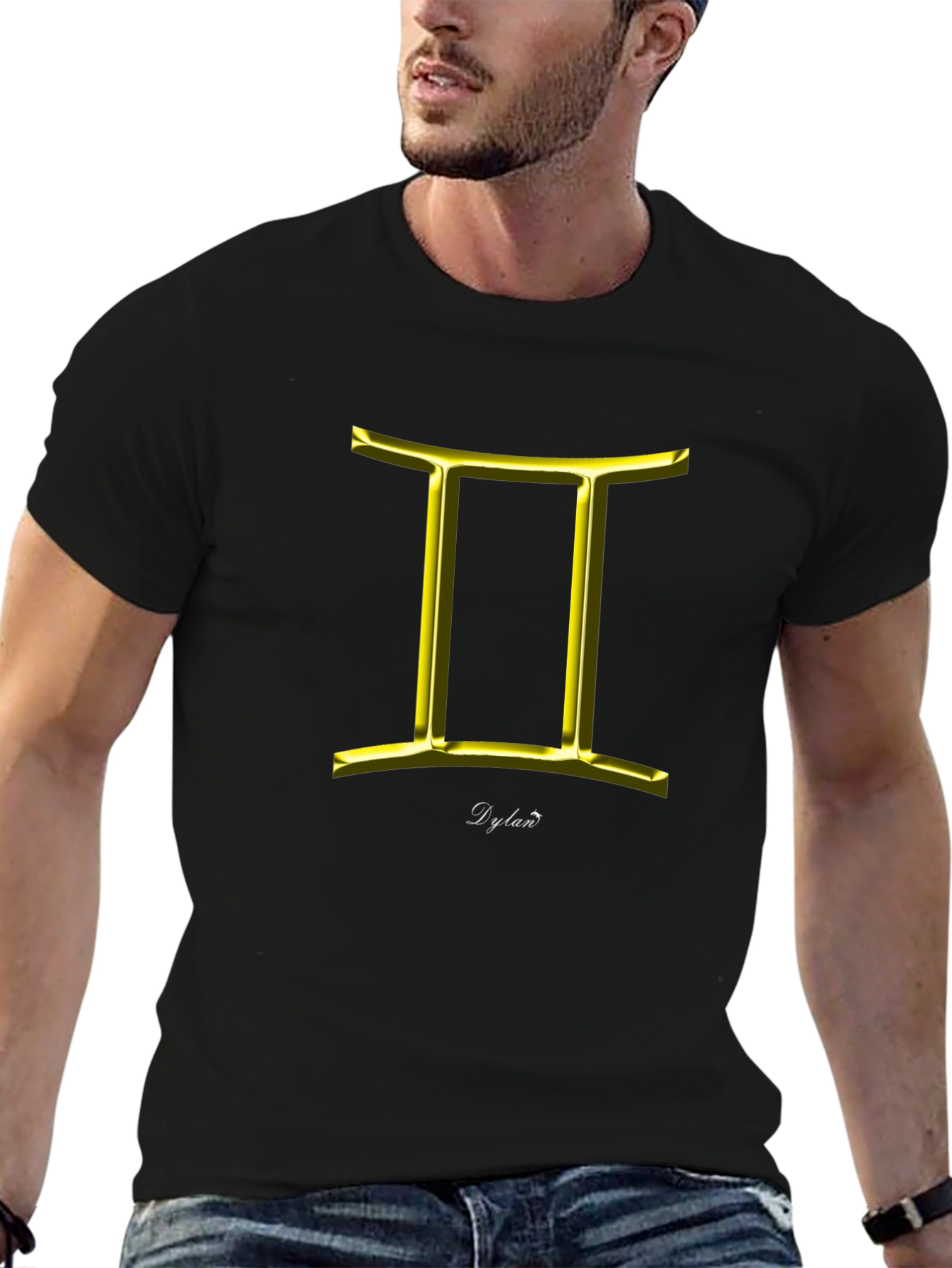 Gemini Zodiac Sign T-Shirt - Black
