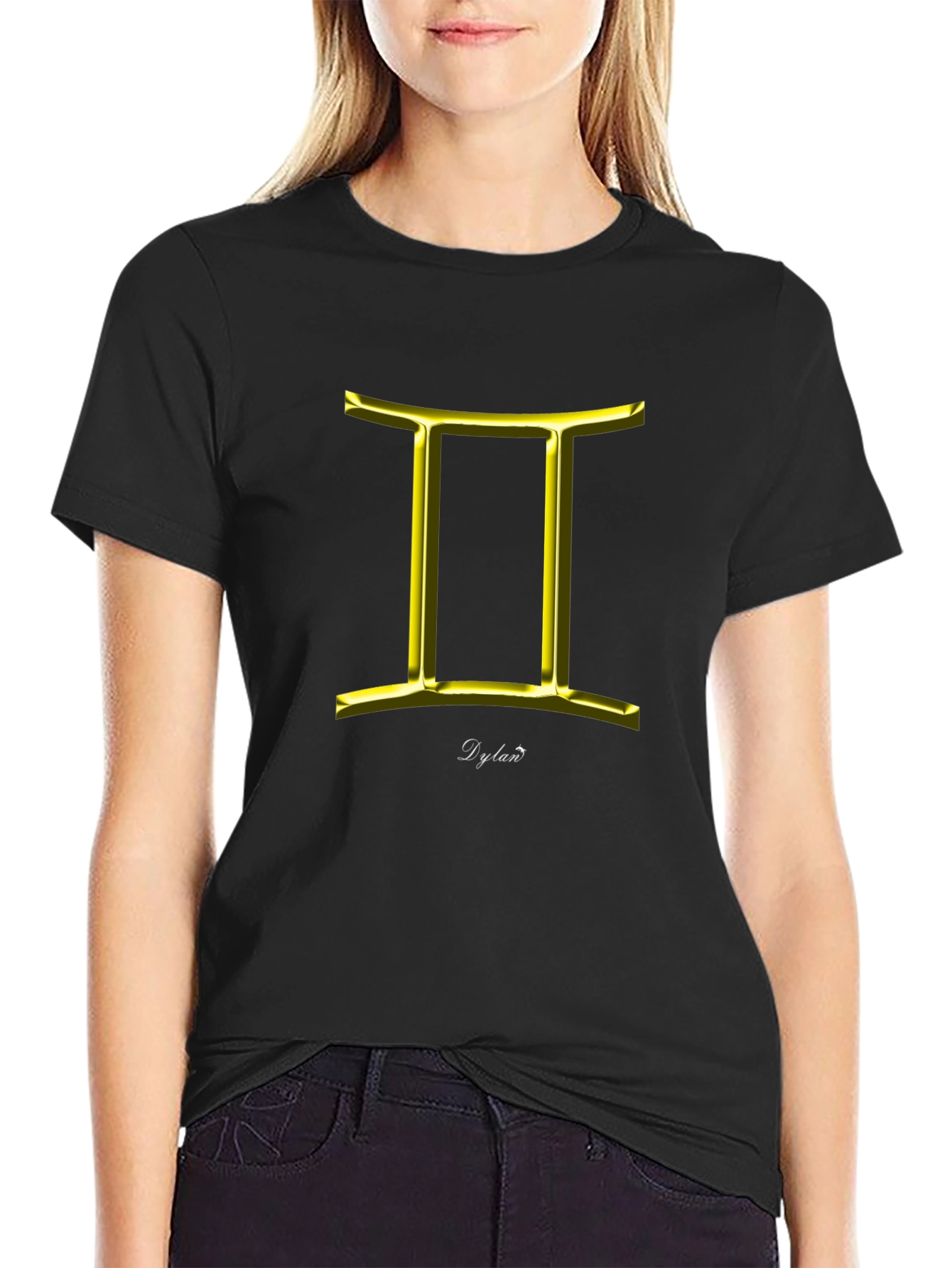 Gemini Zodiac Sign T-Shirt - Black