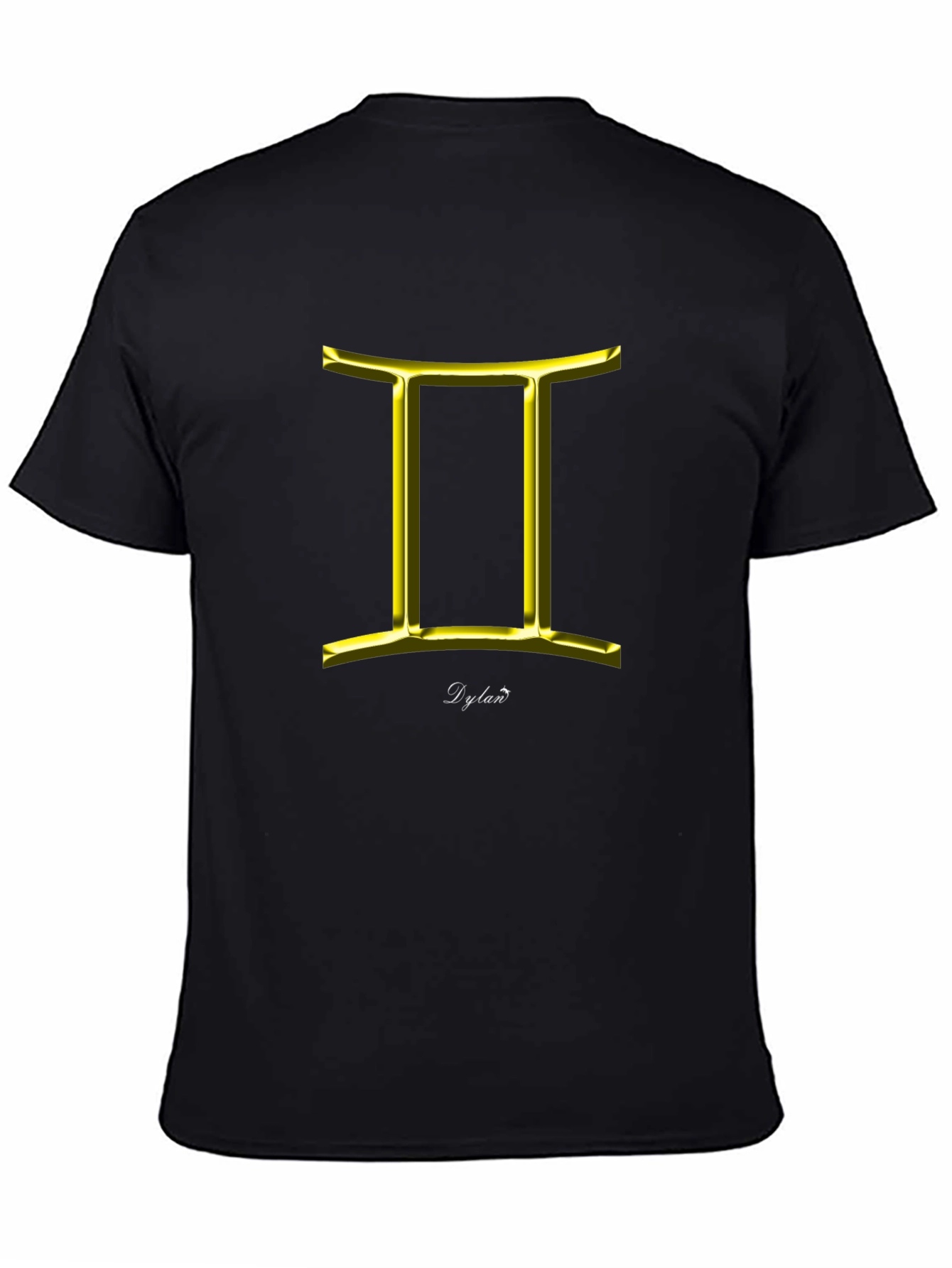 Gemini Zodiac Sign T-Shirt - Black