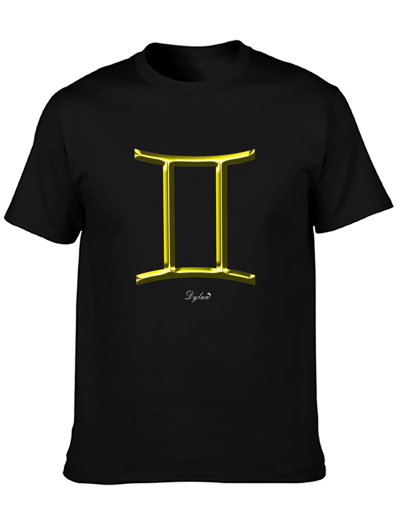 Gemini Zodiac Sign T-Shirt - Black