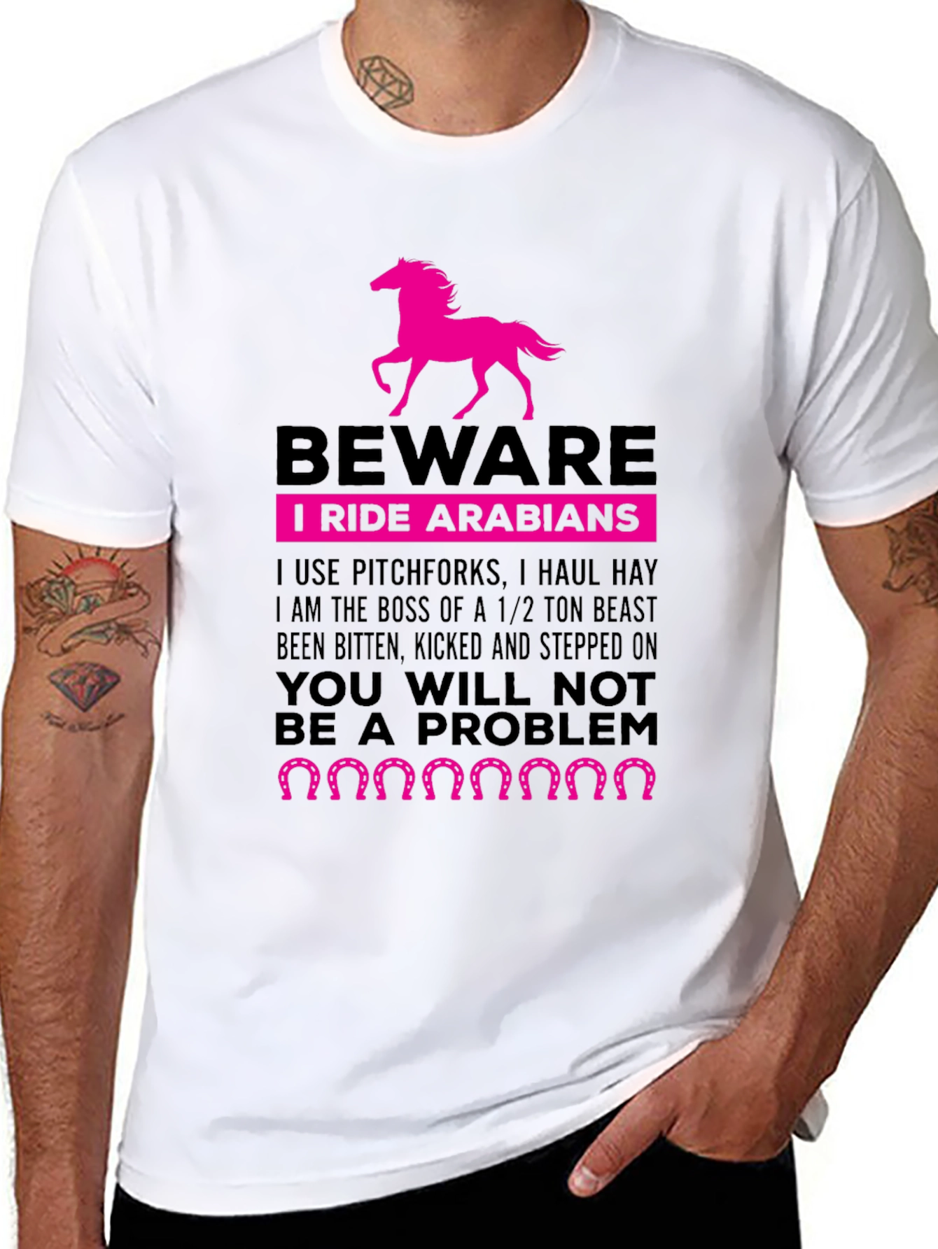 Beware I Ride Arabians T-Shirt