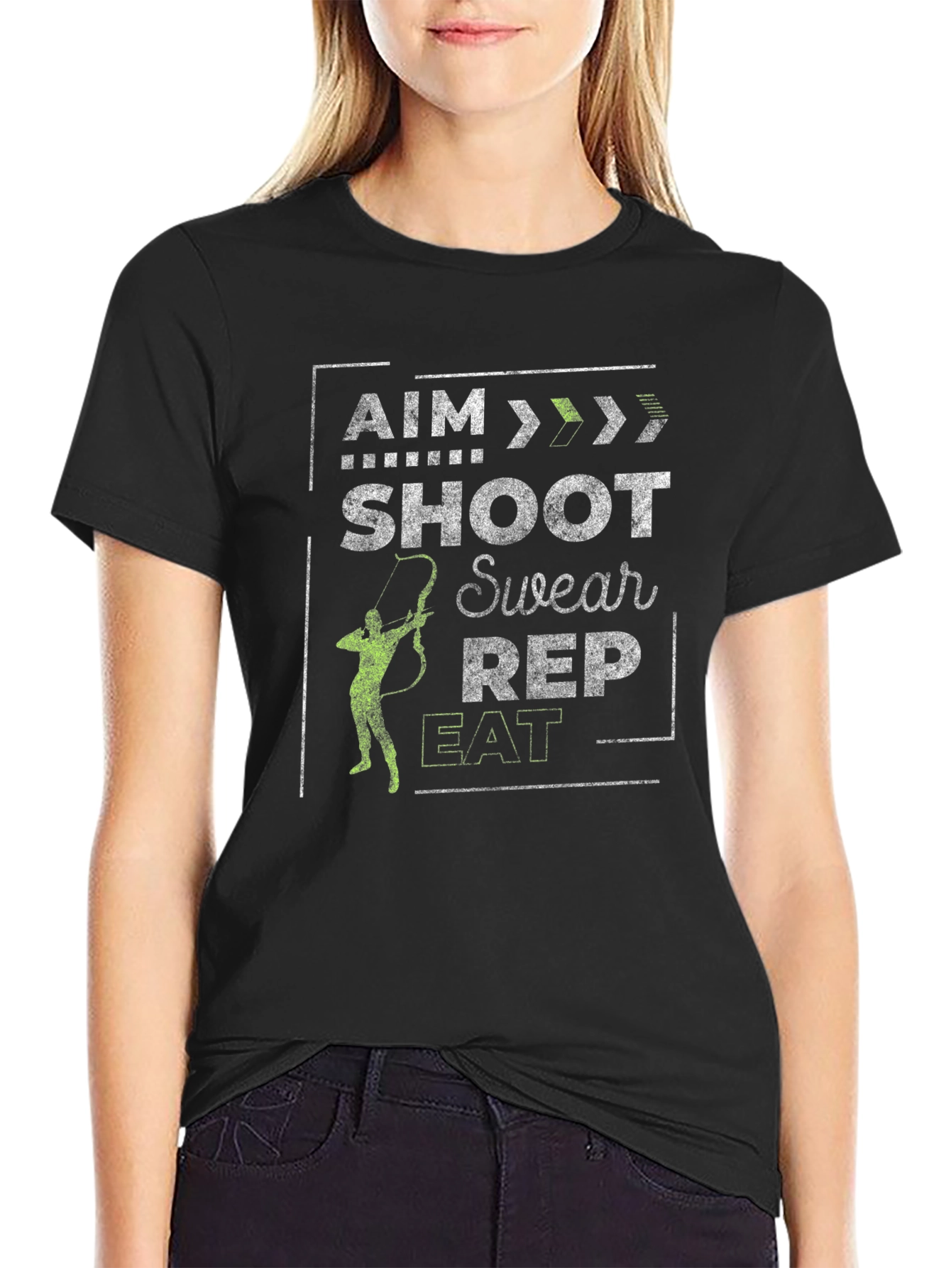 Archer T-Shirt - Aim Shoot Swear Rep Eat
