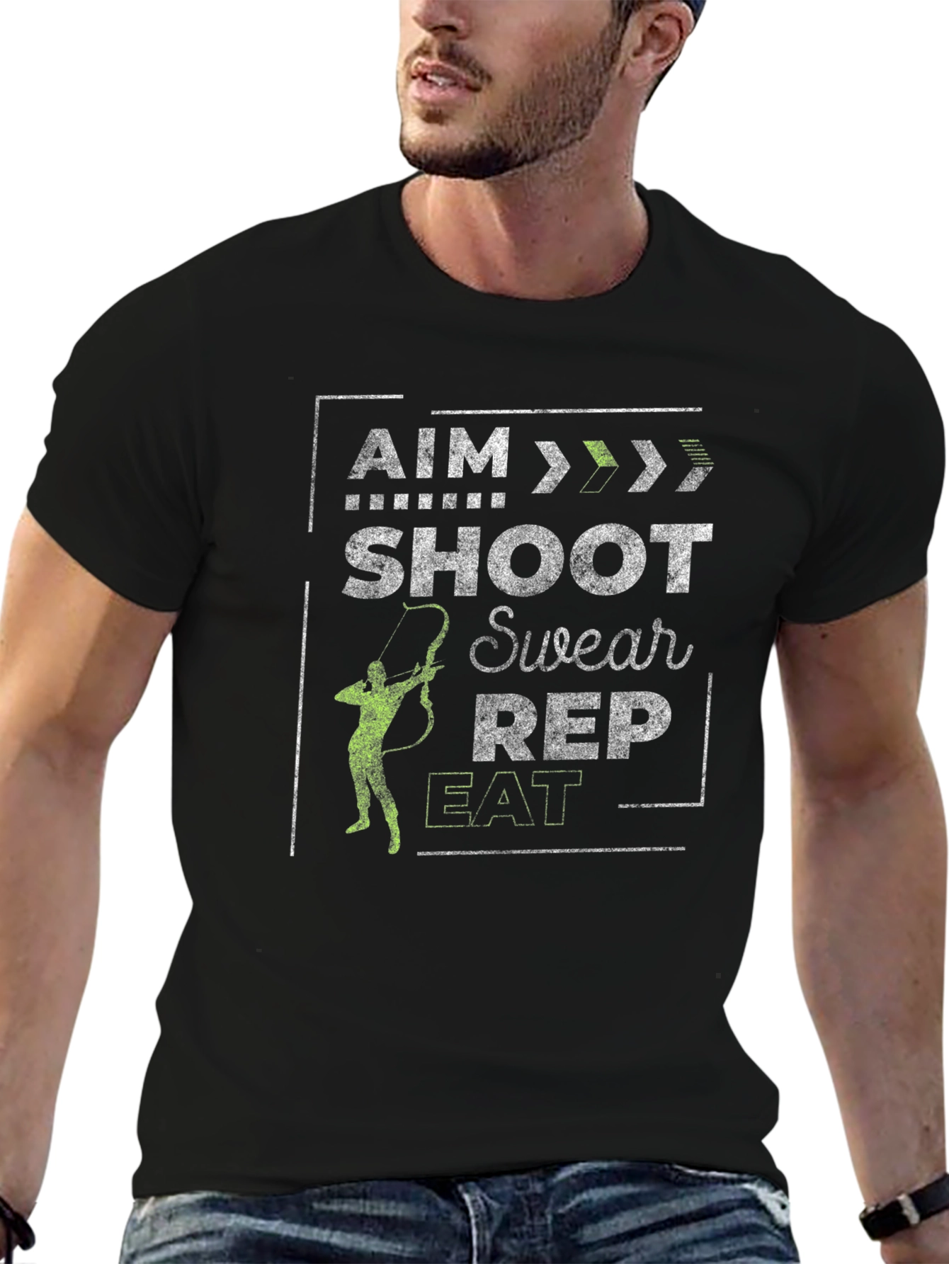 Archer T-Shirt - Aim Shoot Swear Rep Eat