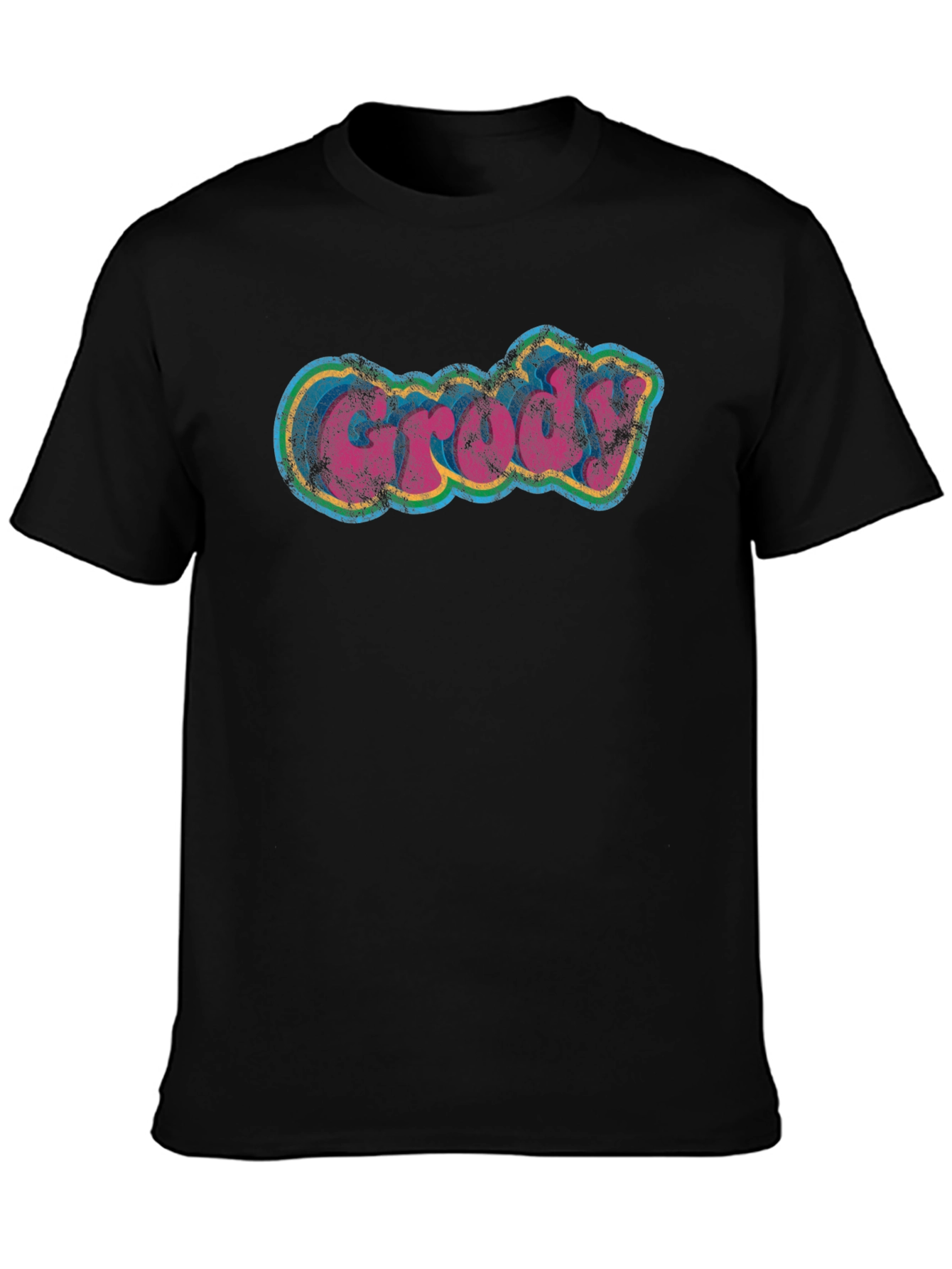 Groovy Retro Style Black T-Shirt