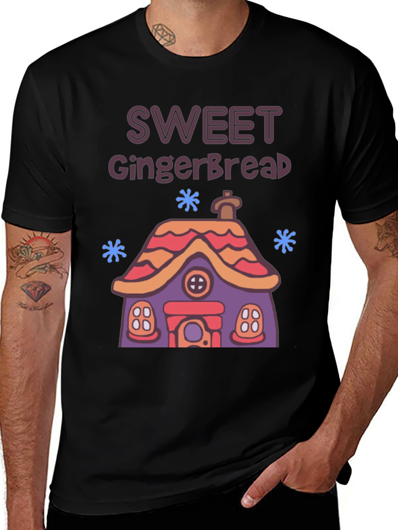 Sweet Gingerbread House Graphic T-Shirt