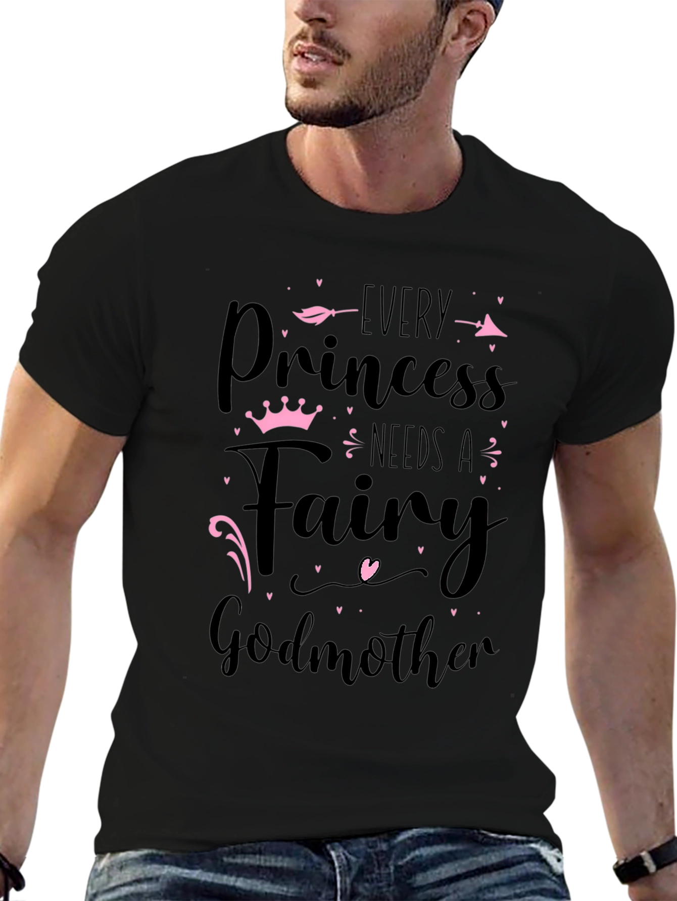 Princess Fairy Godmother Graphic T-Shirt - Black