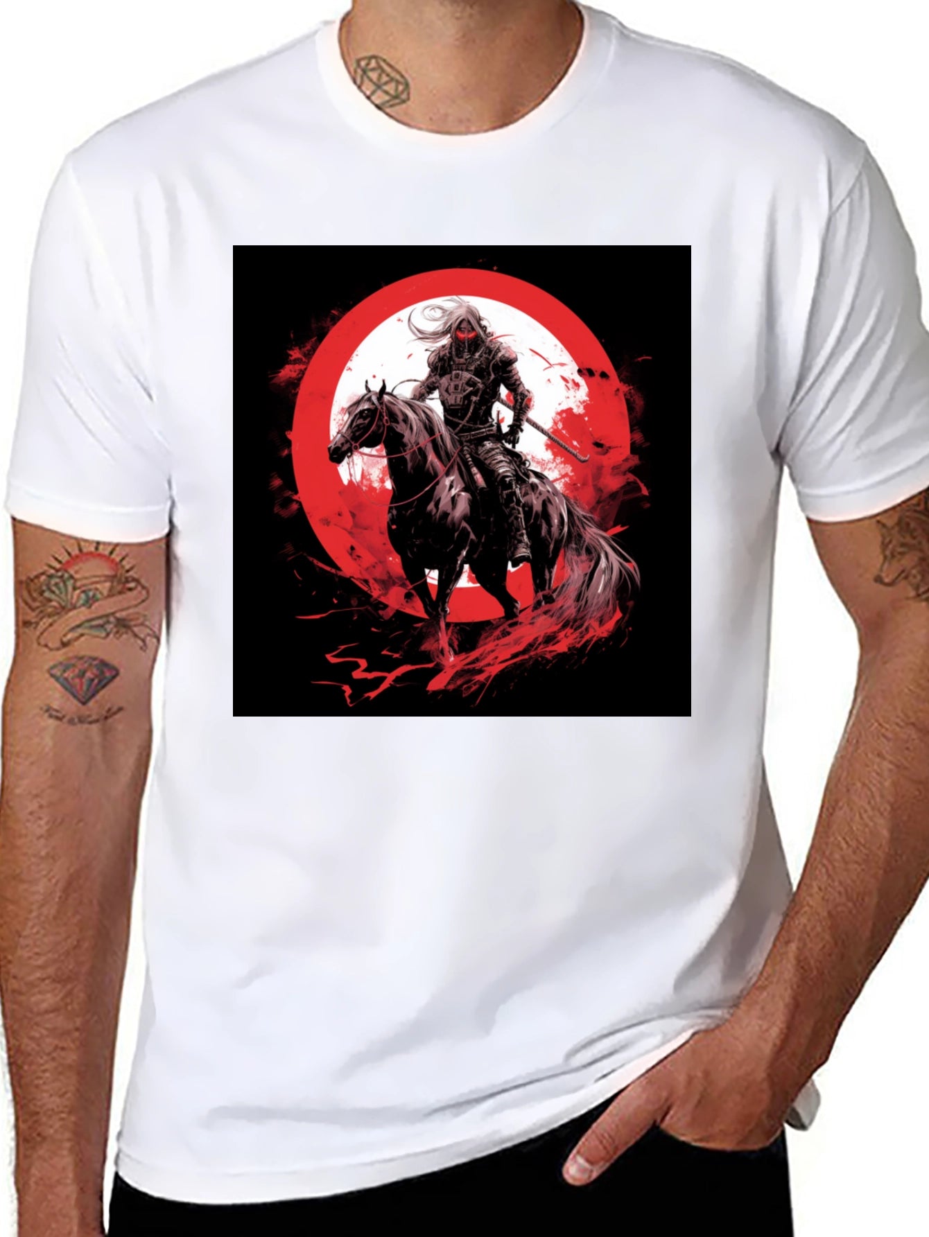 Warrior on Horseback Black T-Shirt