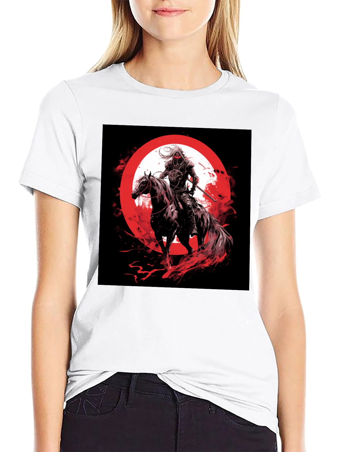 Warrior on Horseback Black T-Shirt