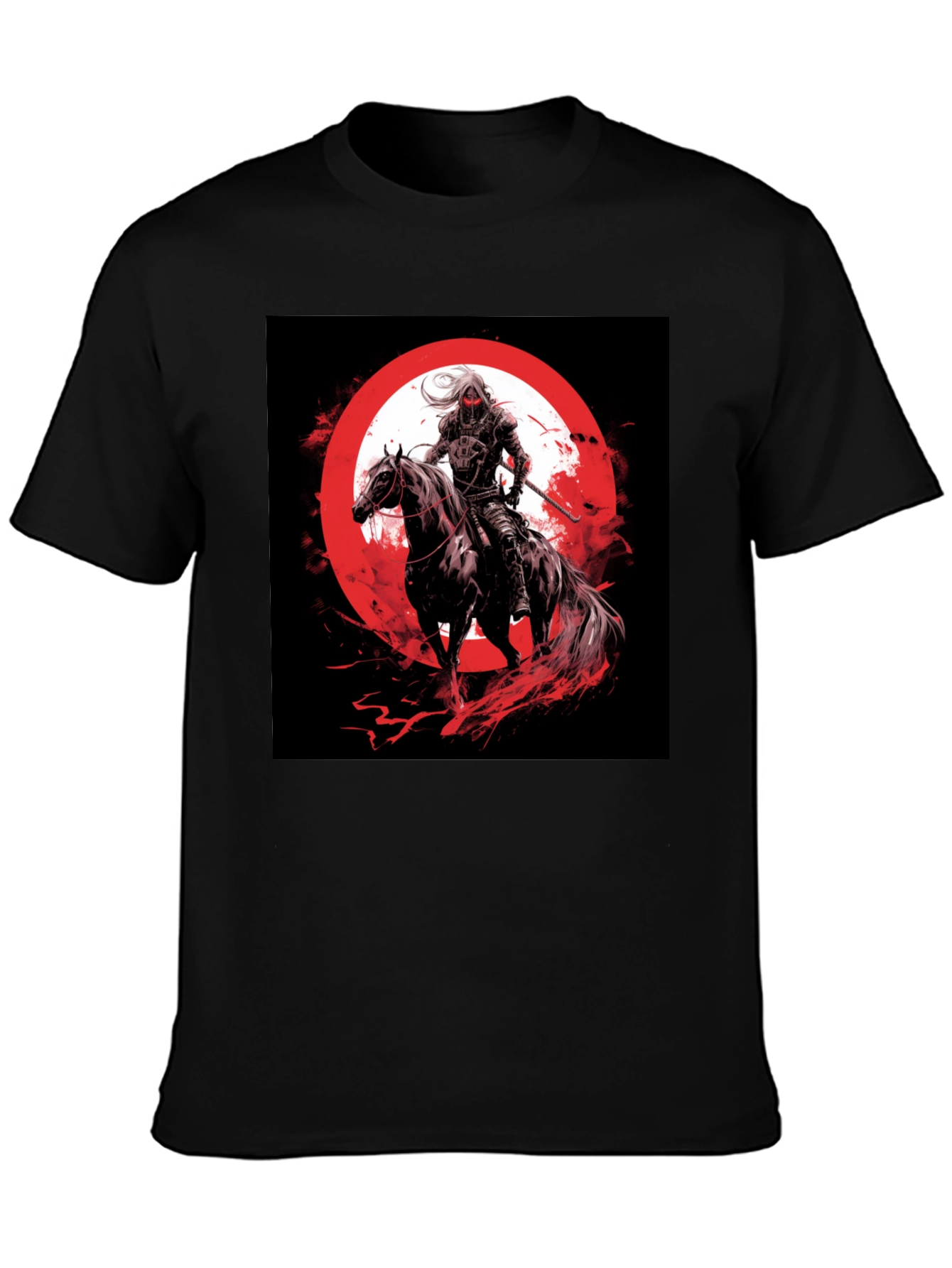 Warrior on Horseback Black T-Shirt
