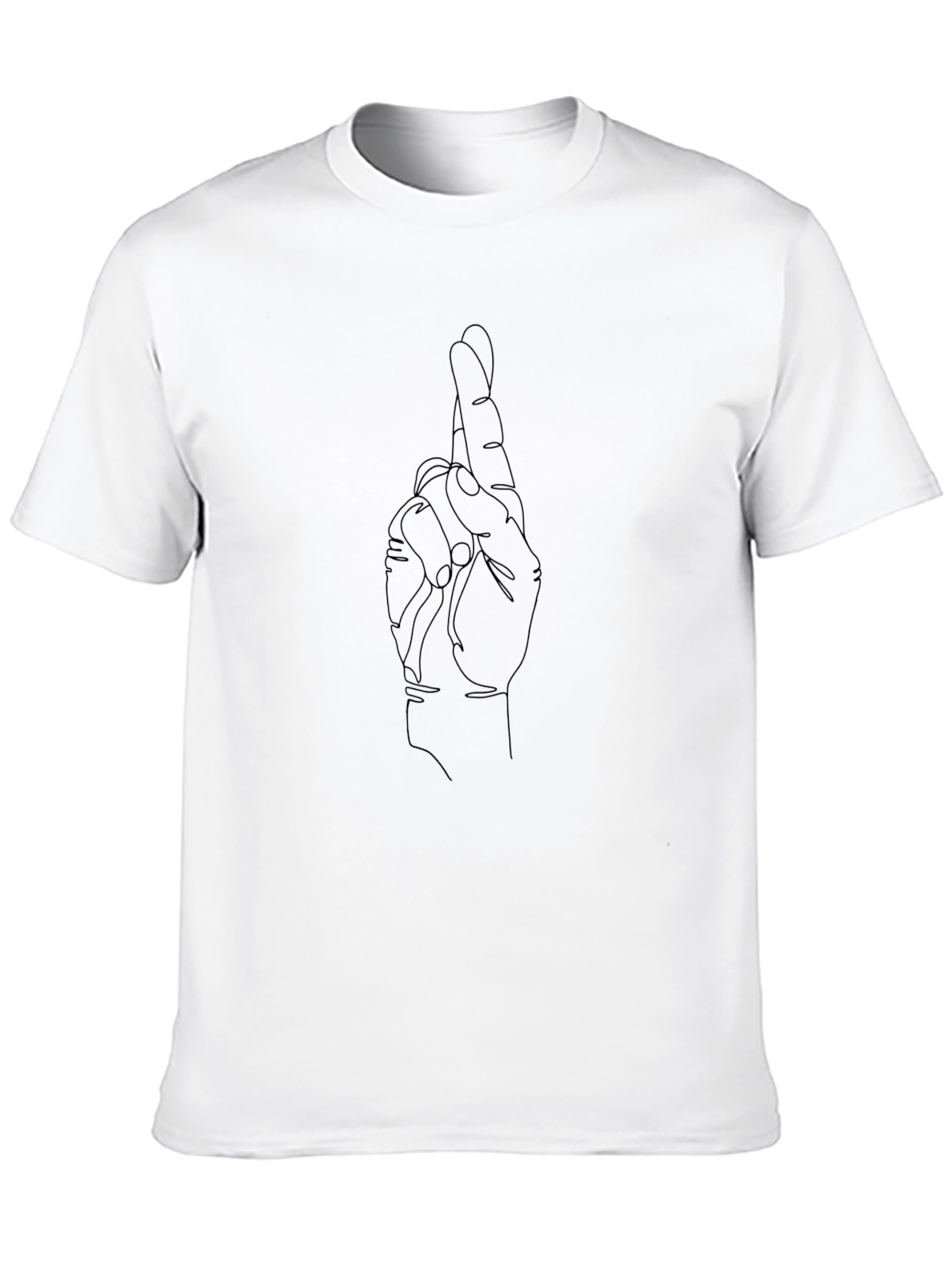 Fingers Crossed Graphic Black Tee
