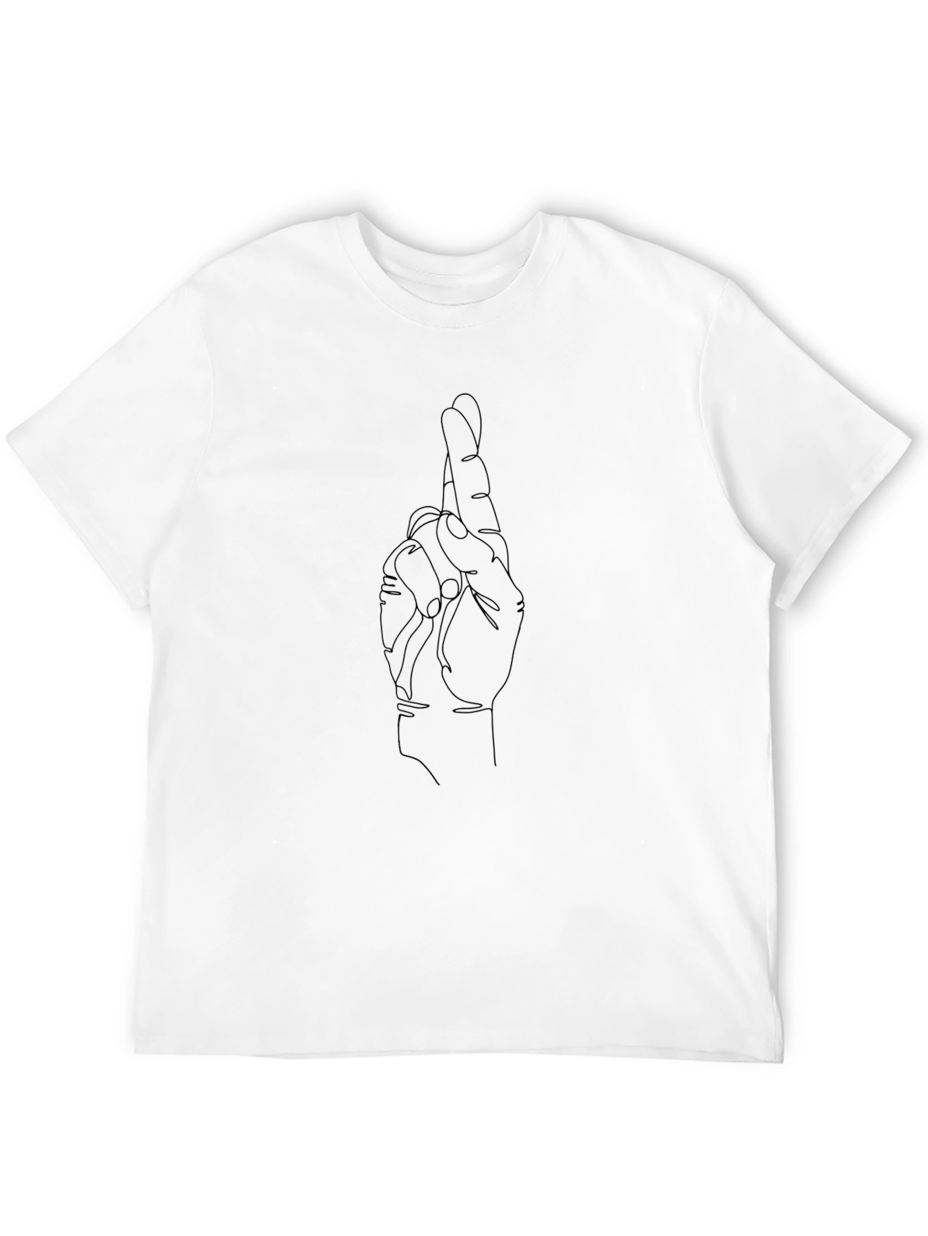 Fingers Crossed Graphic Black Tee