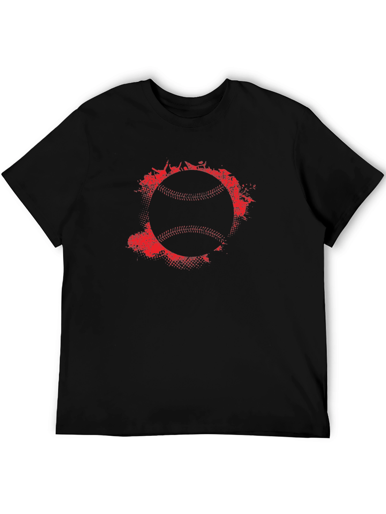 Baseball Graphic Tee - Red Splatter Ball Design