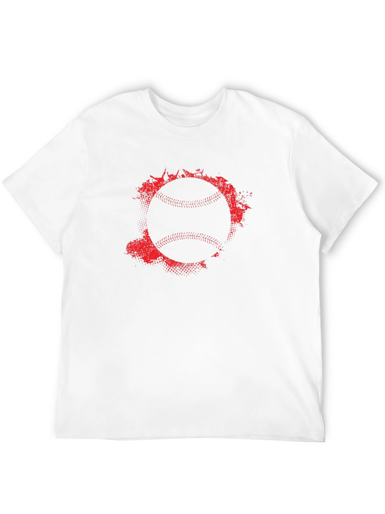 Baseball Graphic Tee - Red Splatter Ball Design