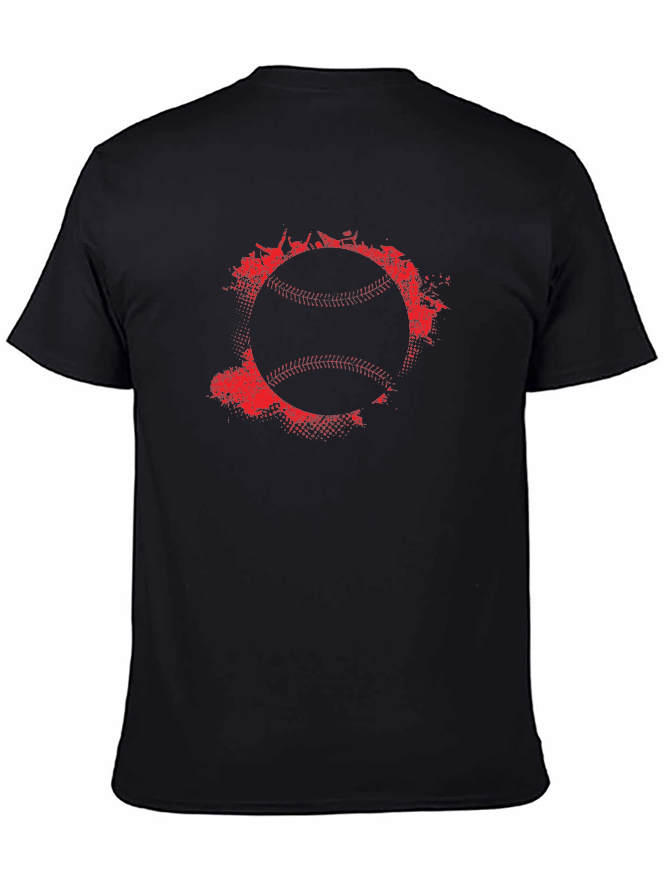 Baseball Graphic Tee - Red Splatter Ball Design