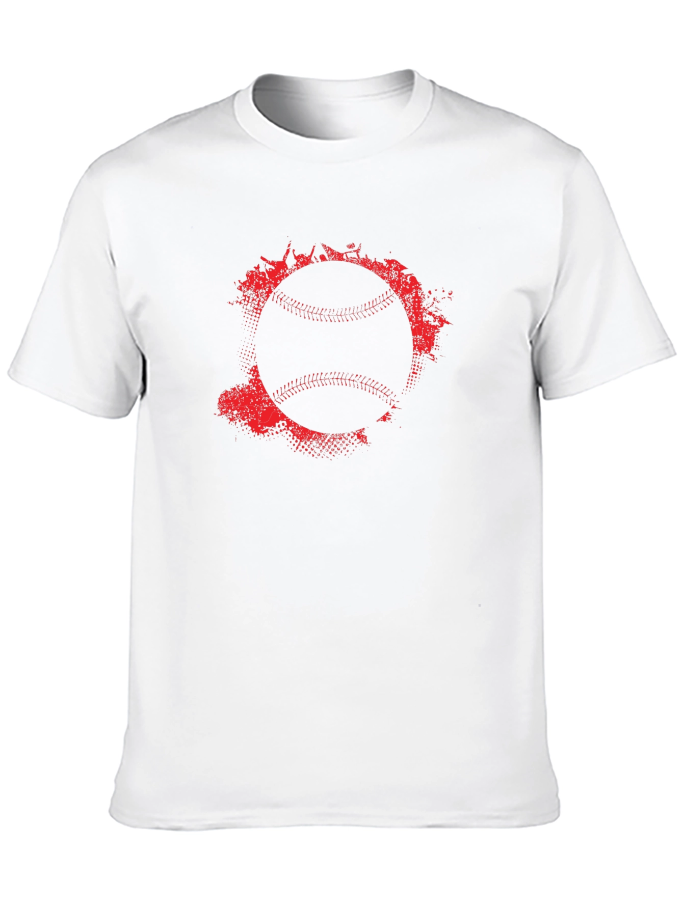 Baseball Graphic Tee - Red Splatter Ball Design