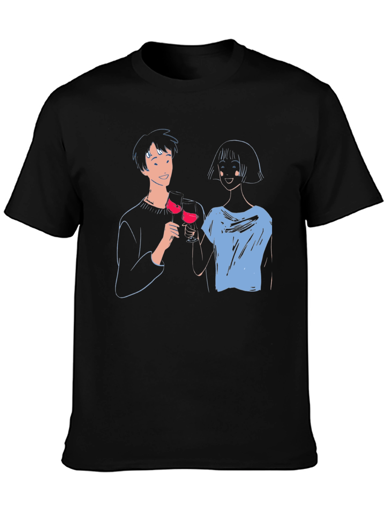 Cheers! Graphic Print Crew Neck T-Shirt