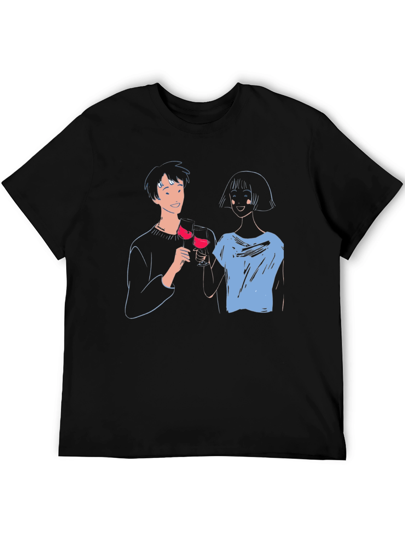 Cheers! Graphic Print Crew Neck T-Shirt