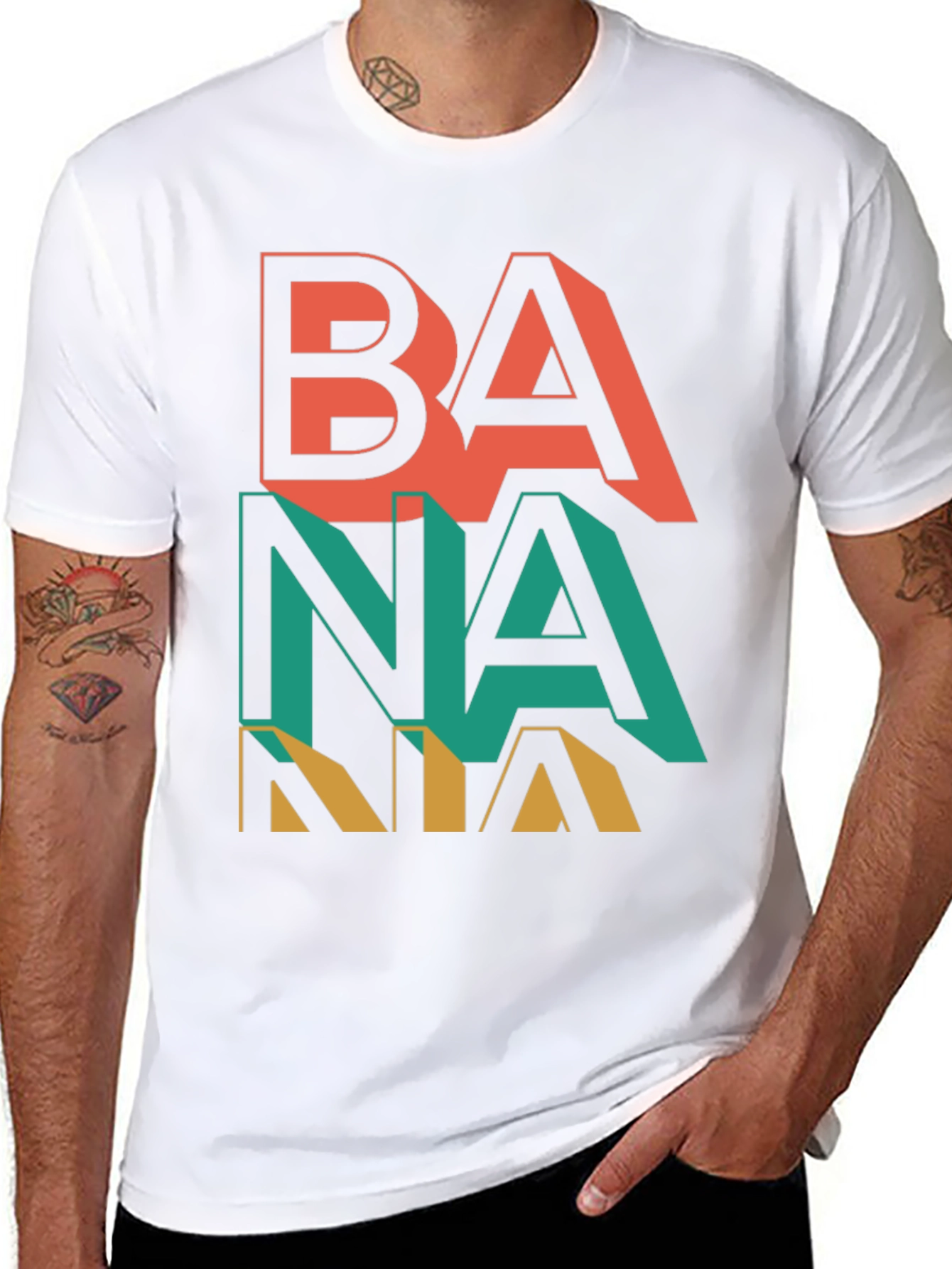 Retro Banana Graphic Tee - Mens Black T-Shirt