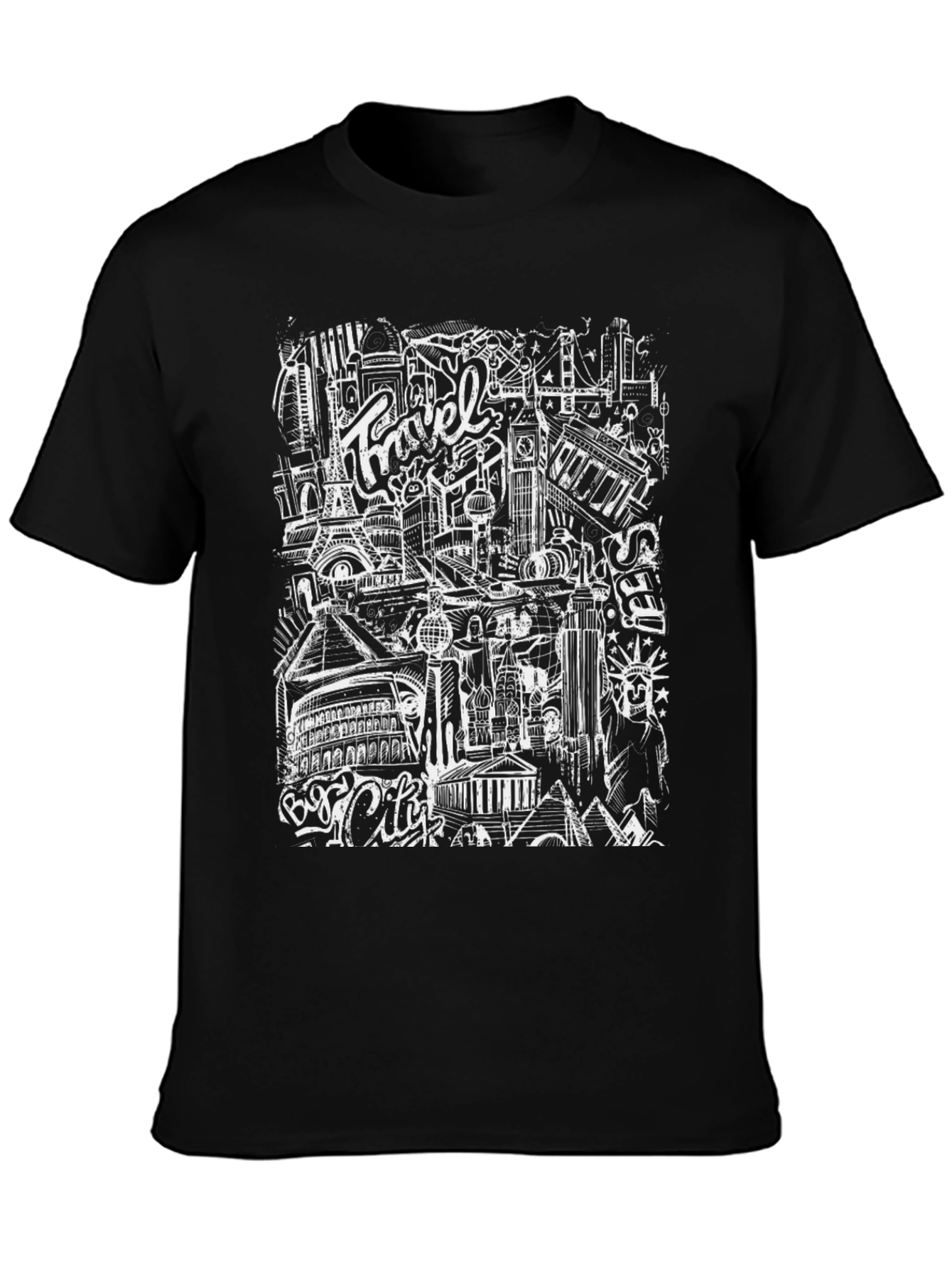 Travel City Graphic Tee - Black
