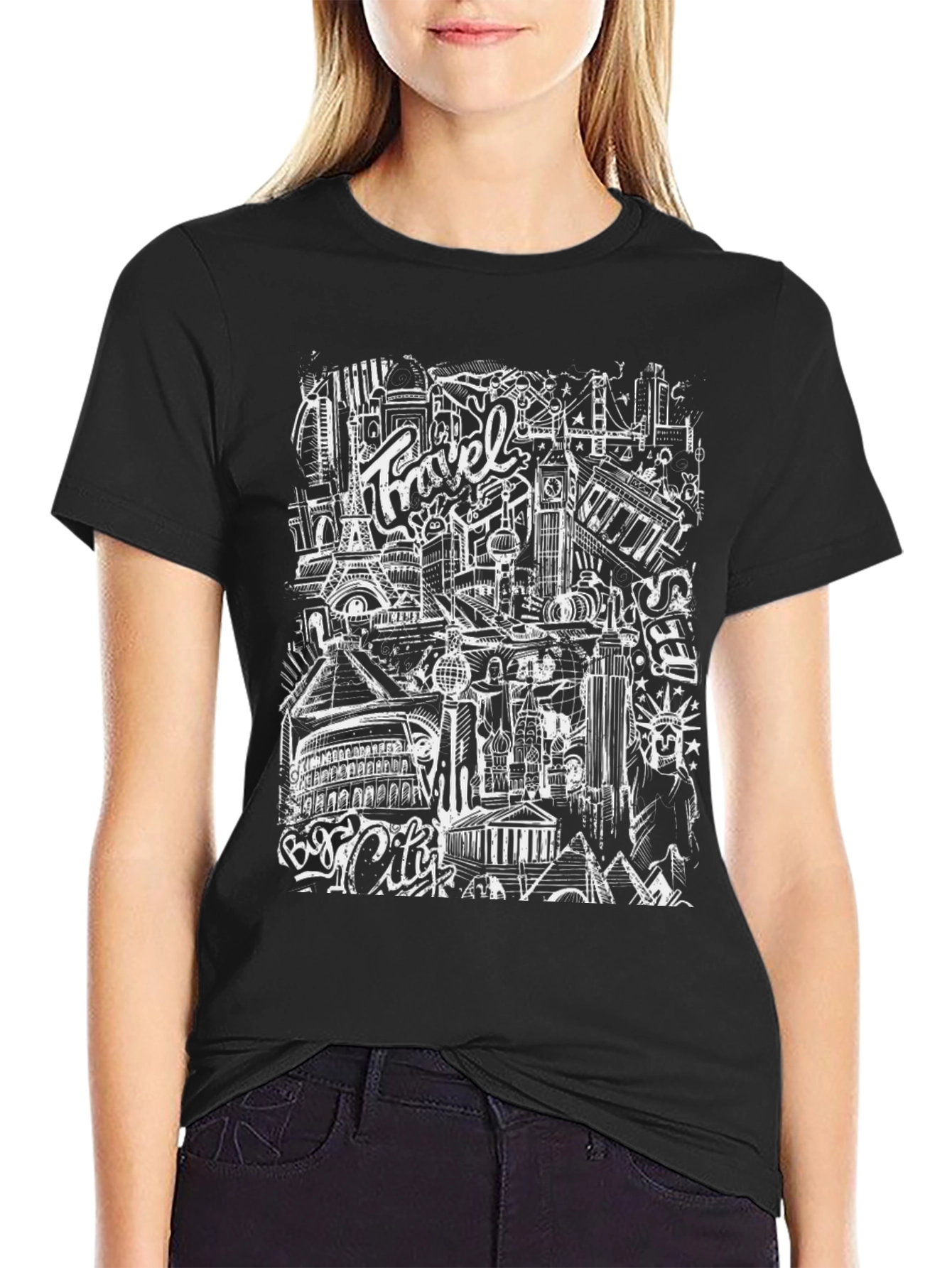 Travel City Graphic Tee - Black