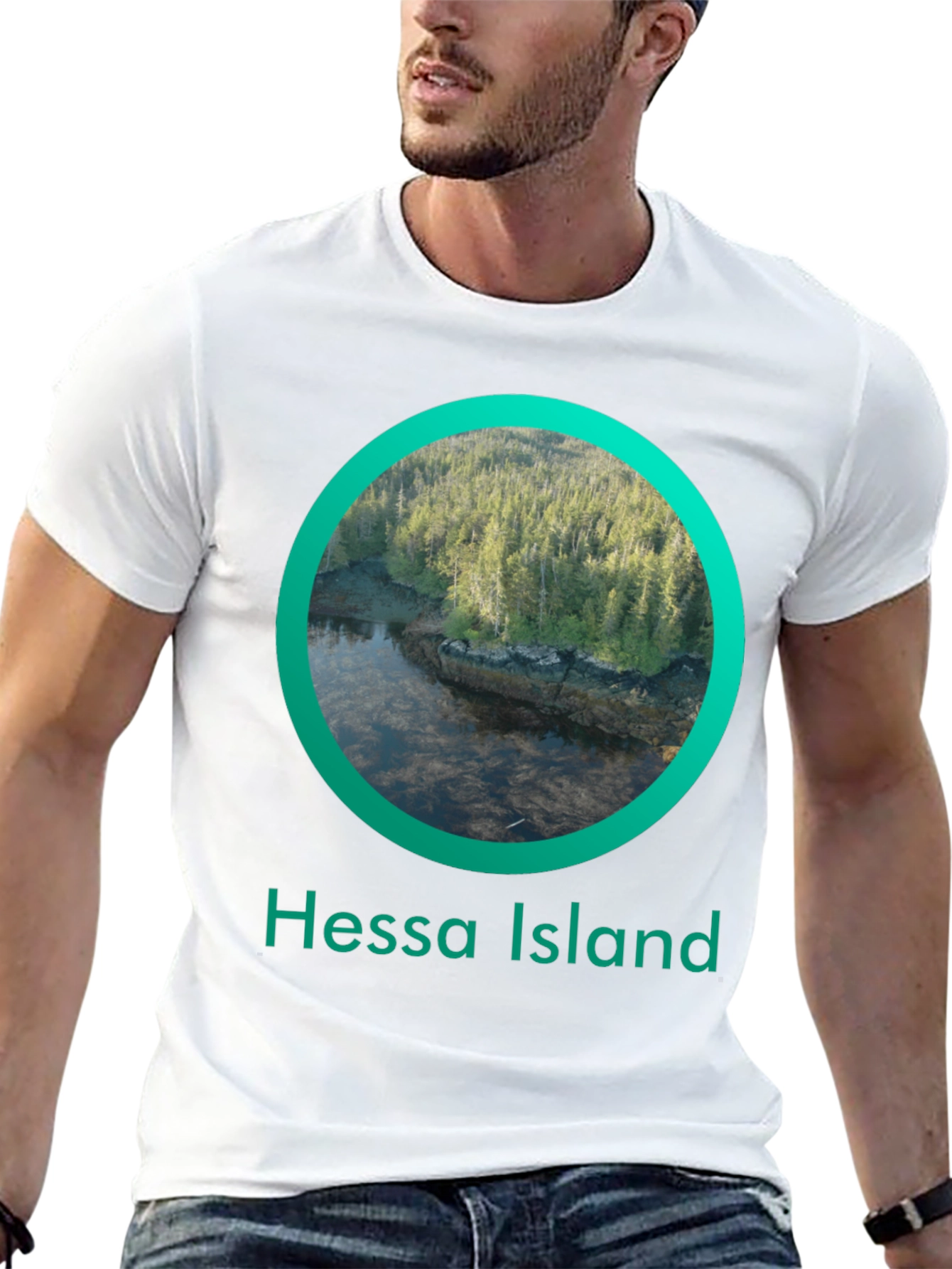 Hessa Island T-Shirt - Nature Circle Design