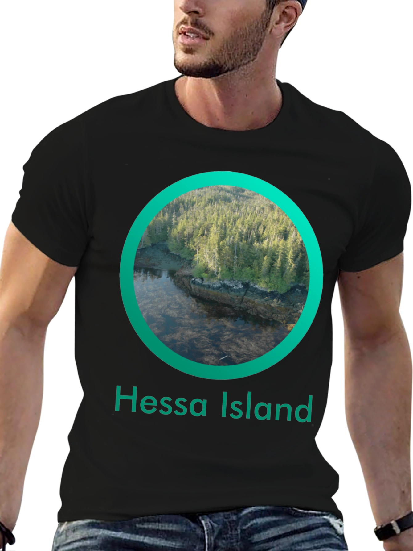 Hessa Island T-Shirt - Nature Circle Design