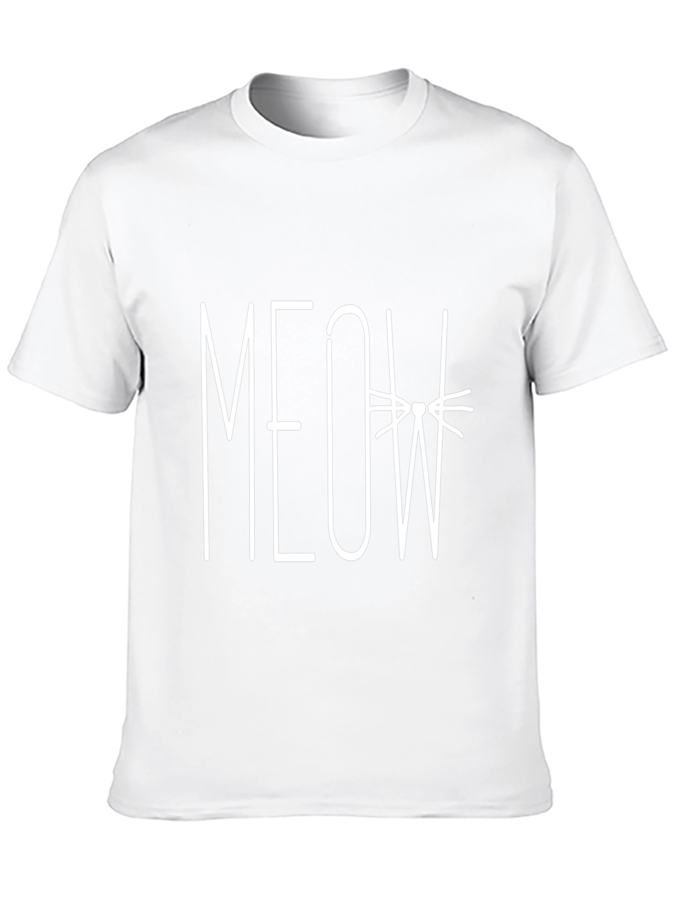 Meow Cat Graphic Black T-Shirt
