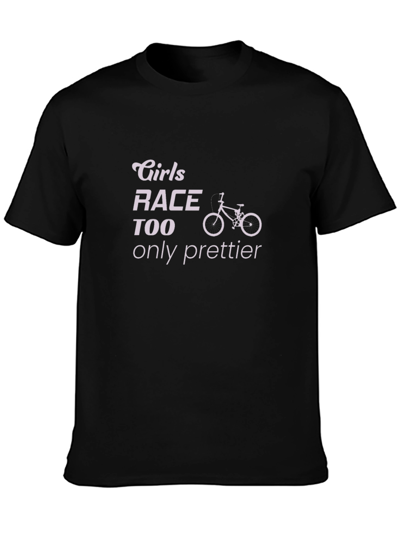 Girls Race Too T-Shirt - Only Prettier Bike Tee