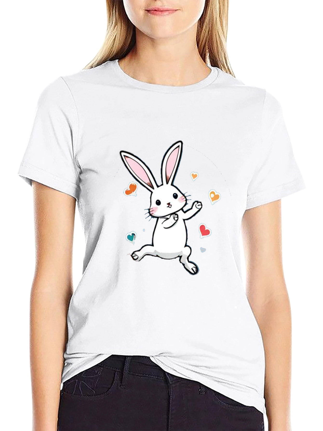 Cute Bunny Graphic Tee - Soft Cotton Comfort