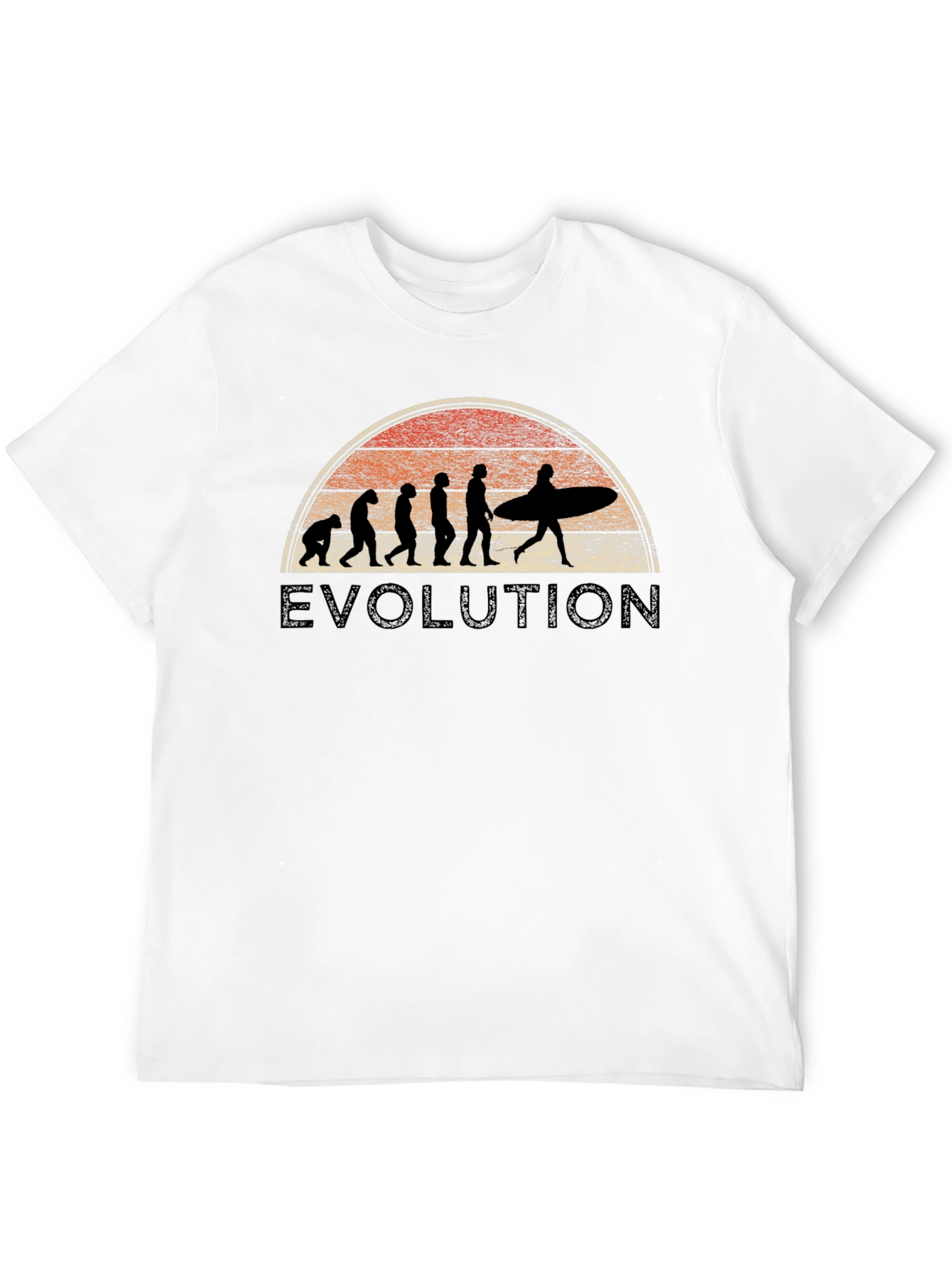 Evolution Surfer T-Shirt - Retro Sunset Graphic Tee