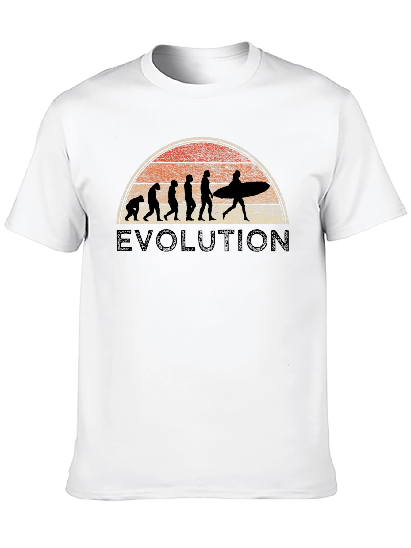 Evolution Surfer T-Shirt - Retro Sunset Graphic Tee