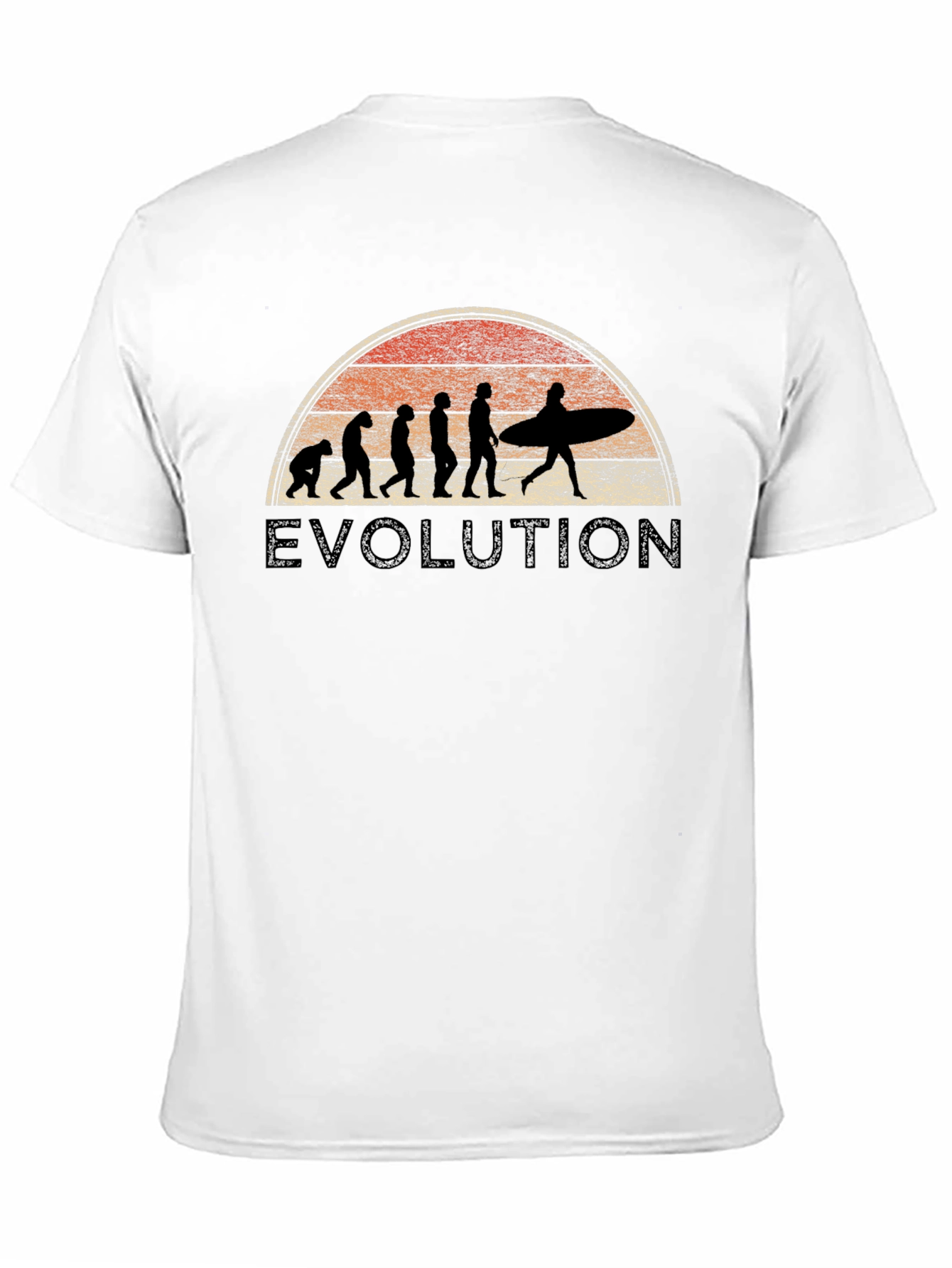 Evolution Surfer T-Shirt - Retro Sunset Graphic Tee