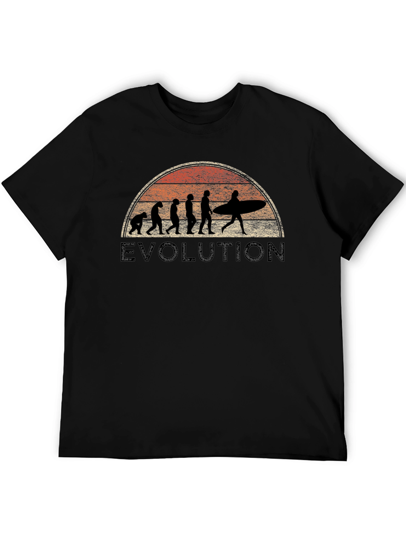 Evolution Surfer T-Shirt - Retro Sunset Graphic Tee