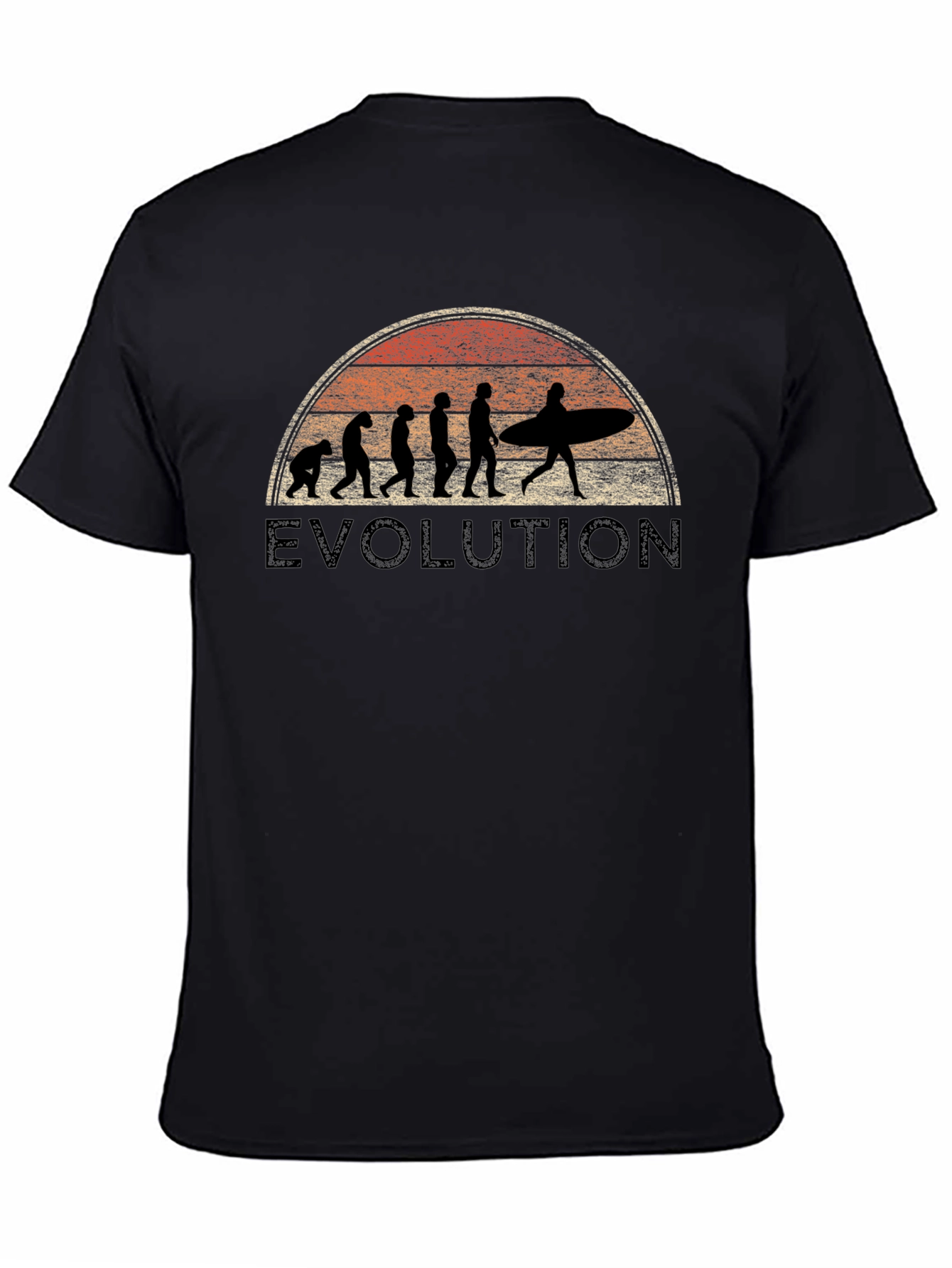 Evolution Surfer T-Shirt - Retro Sunset Graphic Tee