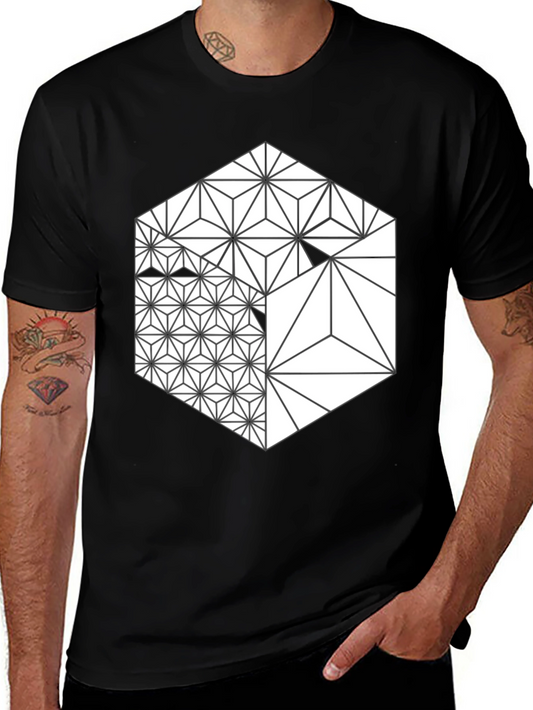 Geometric Hexagon T-Shirt - Modern Graphic Tee