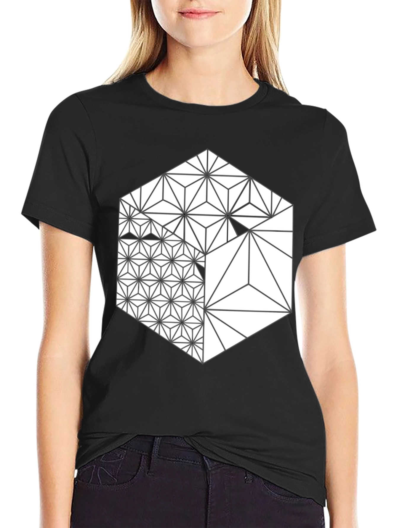 Geometric Hexagon T-Shirt - Modern Graphic Tee