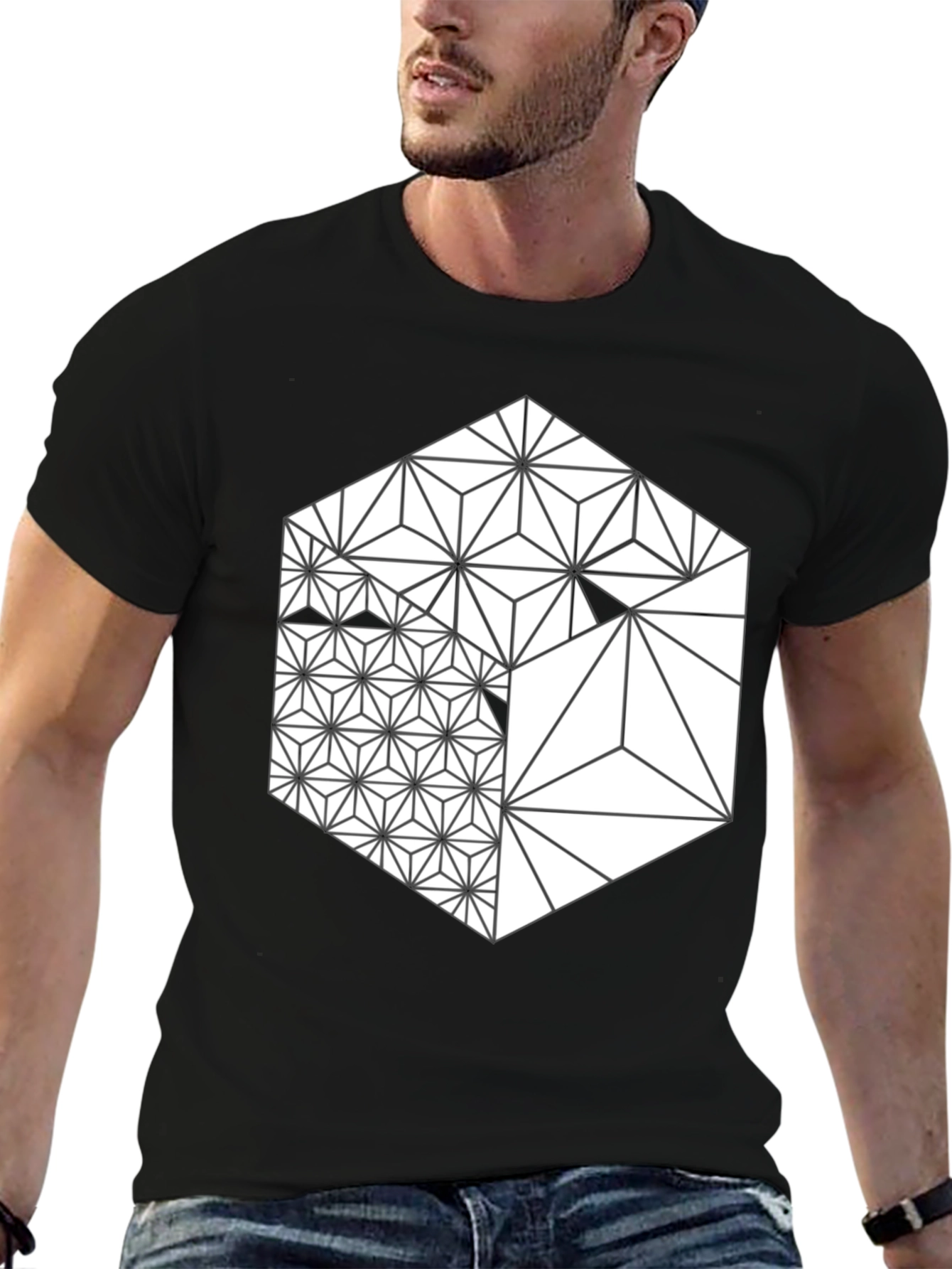 Geometric Hexagon T-Shirt - Modern Graphic Tee