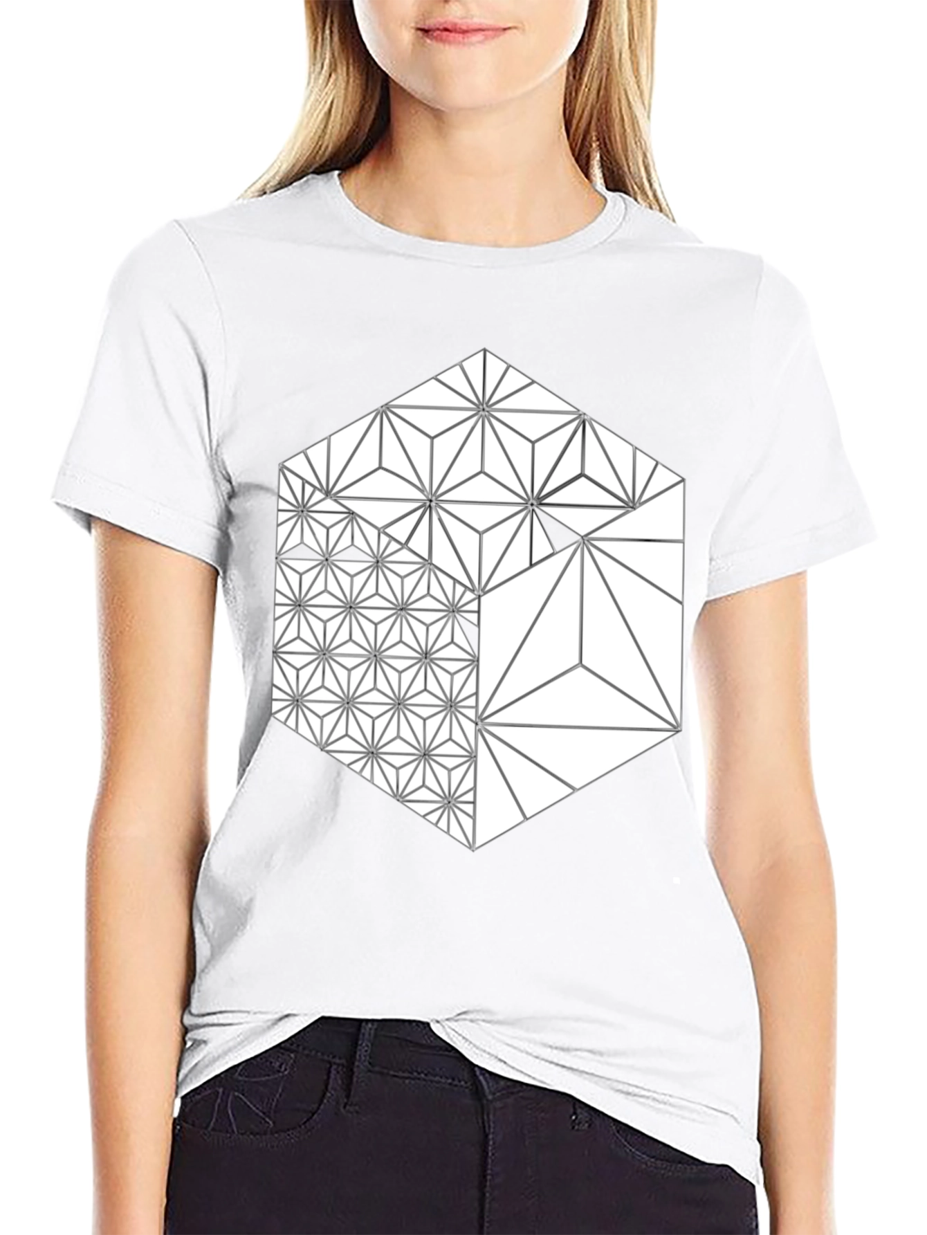 Geometric Hexagon T-Shirt - Modern Graphic Tee