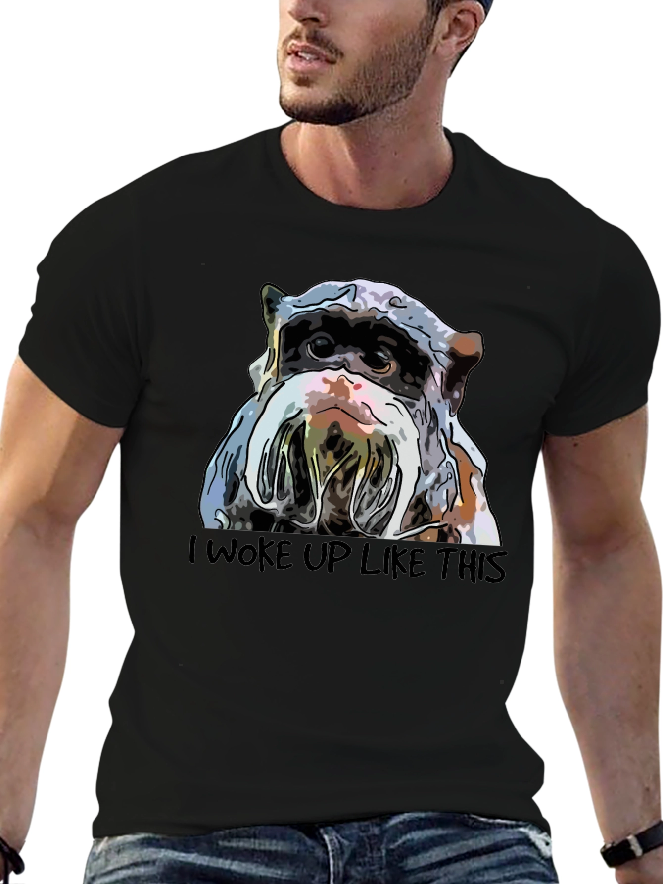 I Woke Up Like This Bulldog T-Shirt - Black