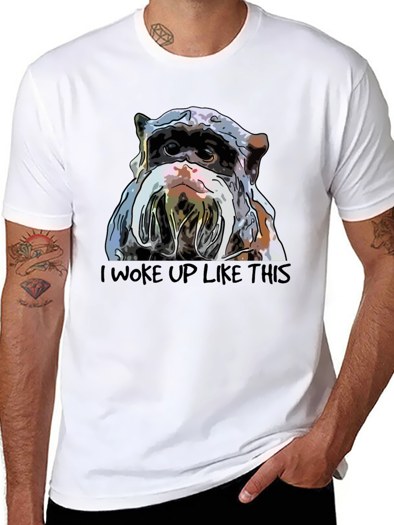 I Woke Up Like This Bulldog T-Shirt - Black