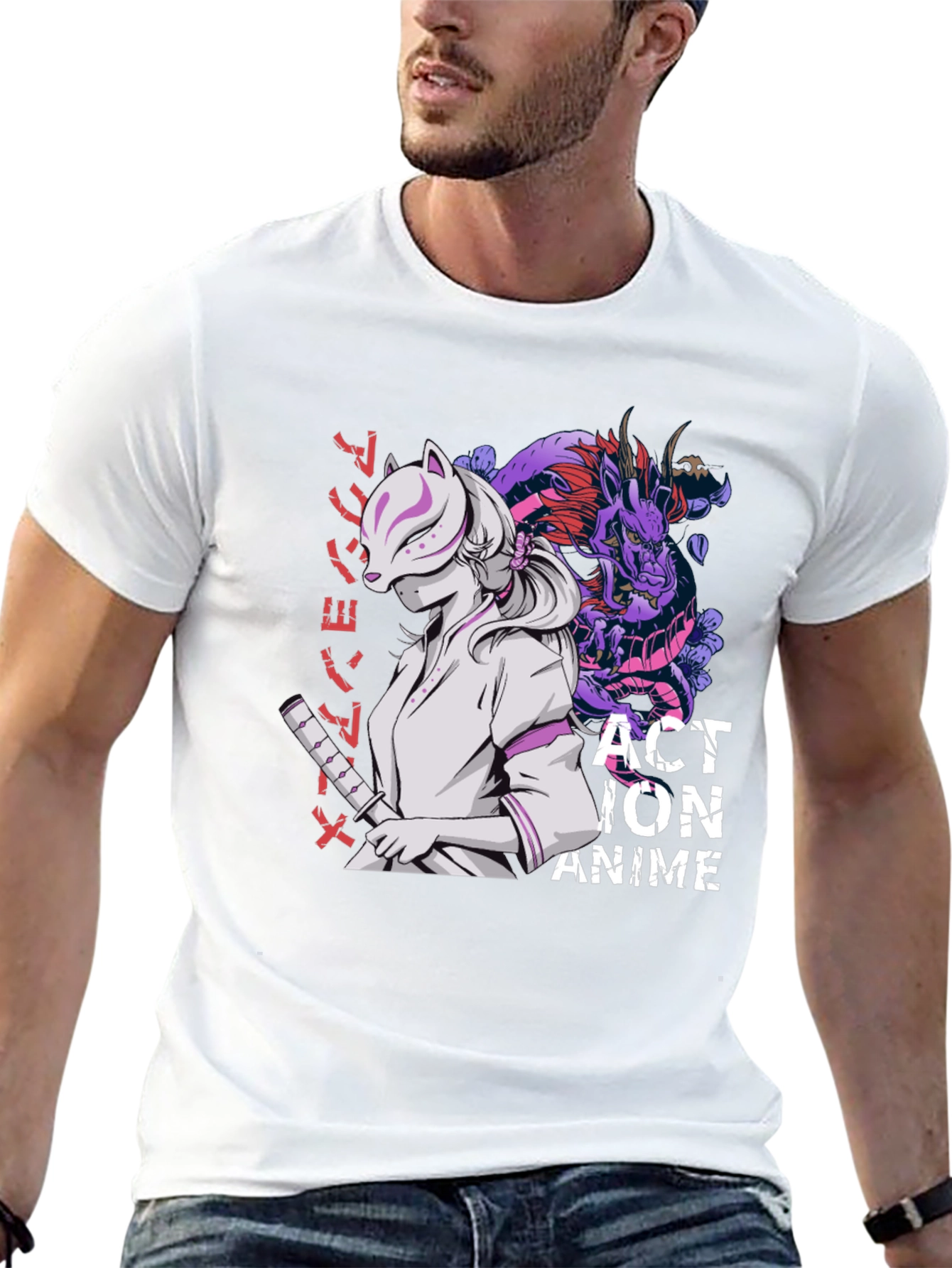 Anime Action Graphic T-Shirt - Stylish Cotton Tee