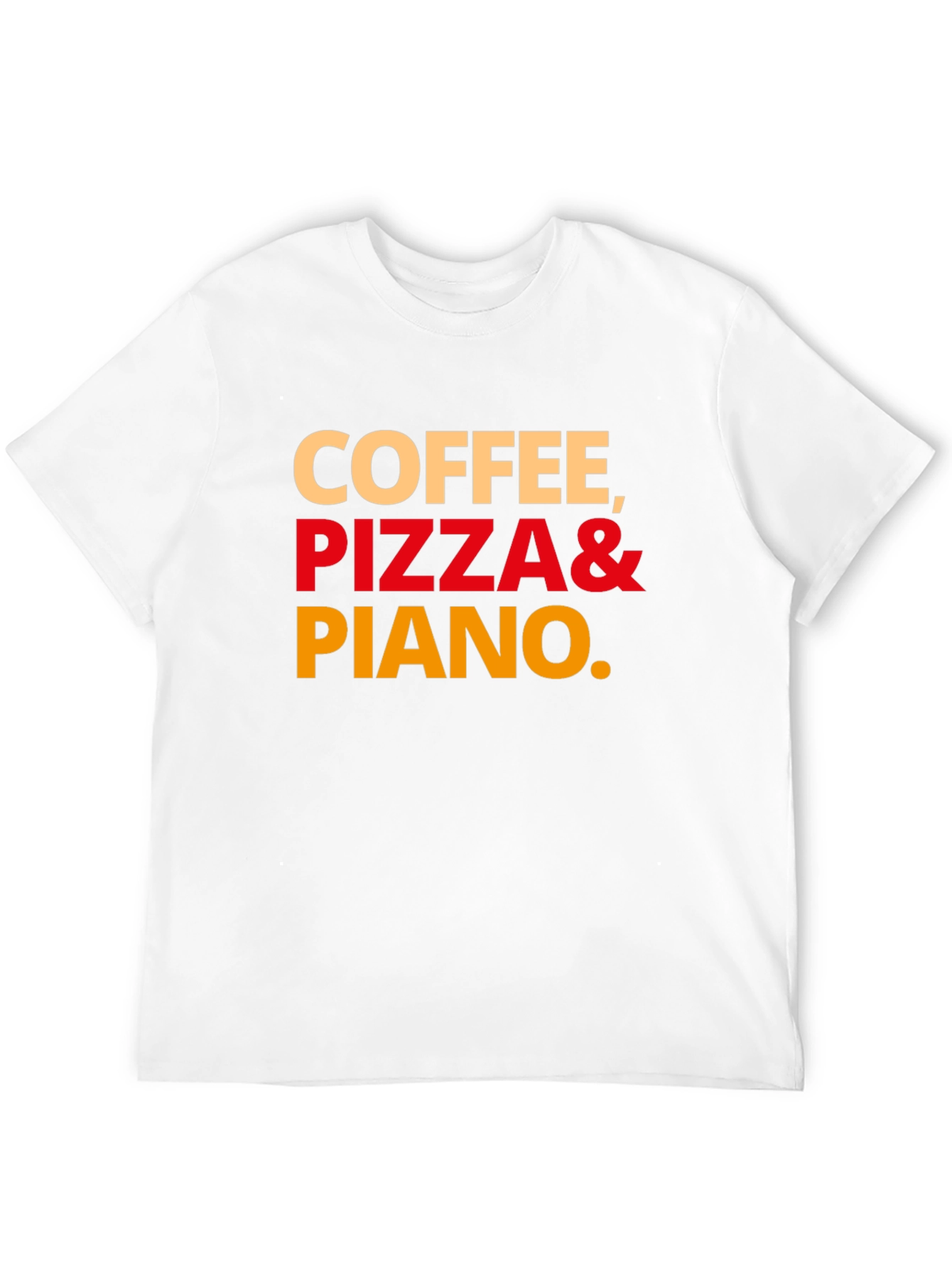 Coffee Pizza and Piano Graphic T-Shirt