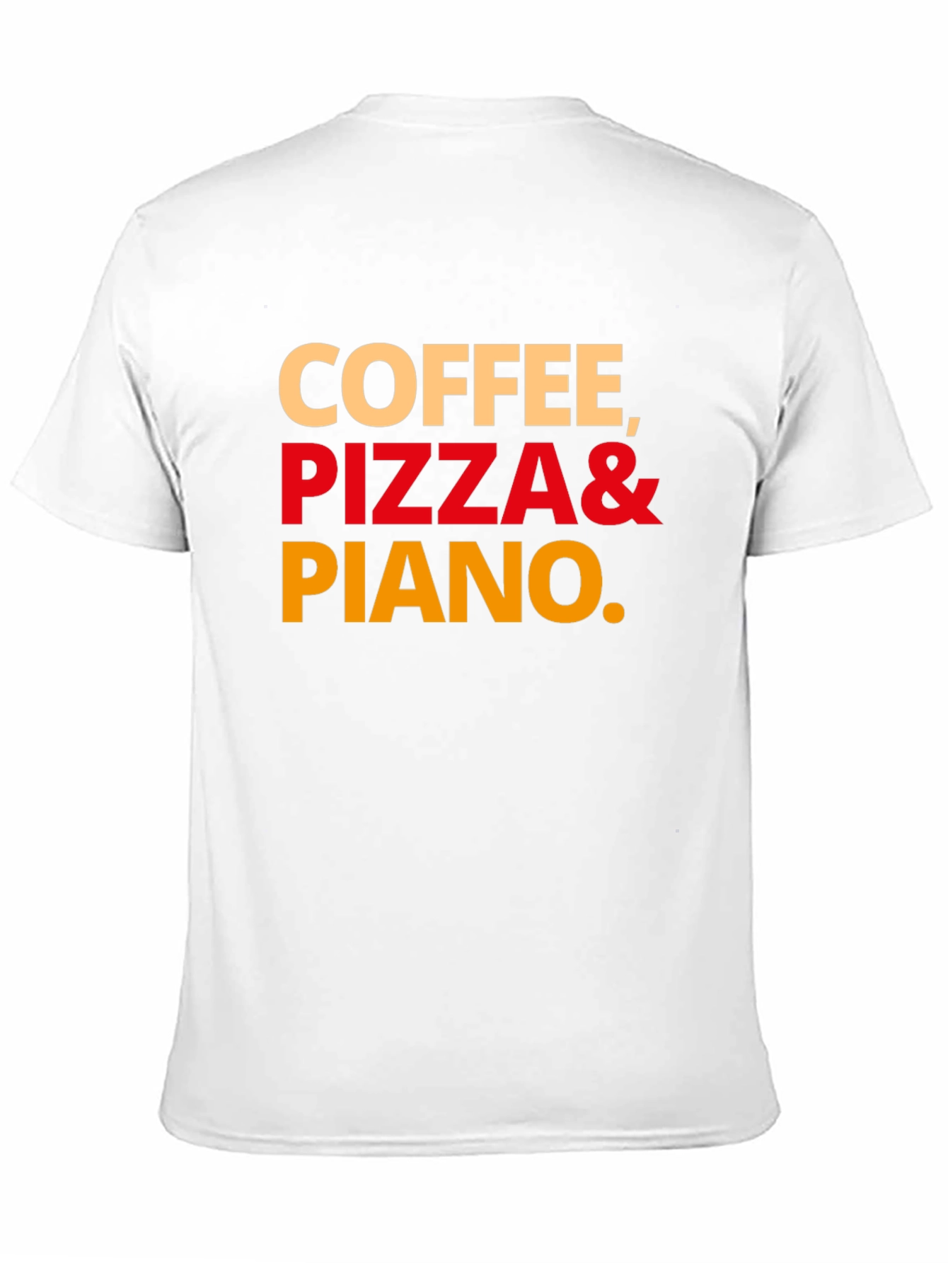 Coffee Pizza and Piano Graphic T-Shirt