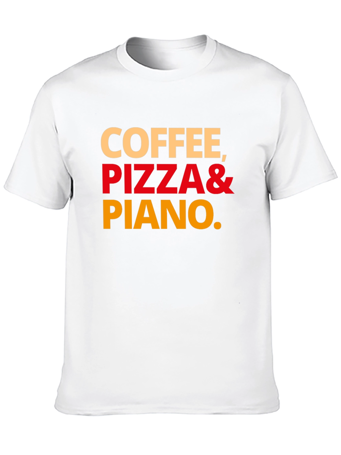 Coffee Pizza and Piano Graphic T-Shirt