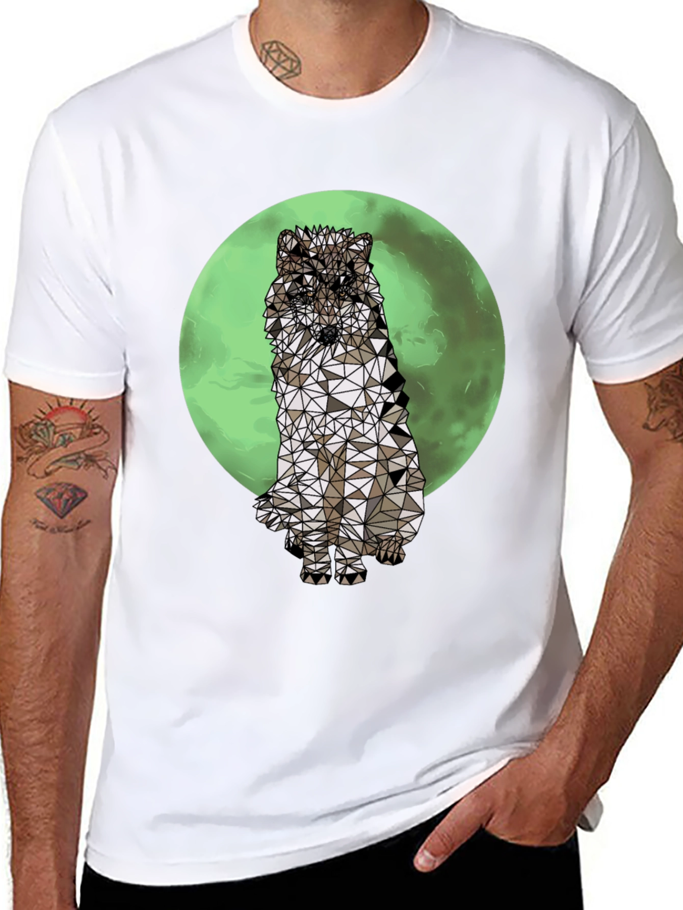 Geometric Wolf T-Shirt - Graphic Tee