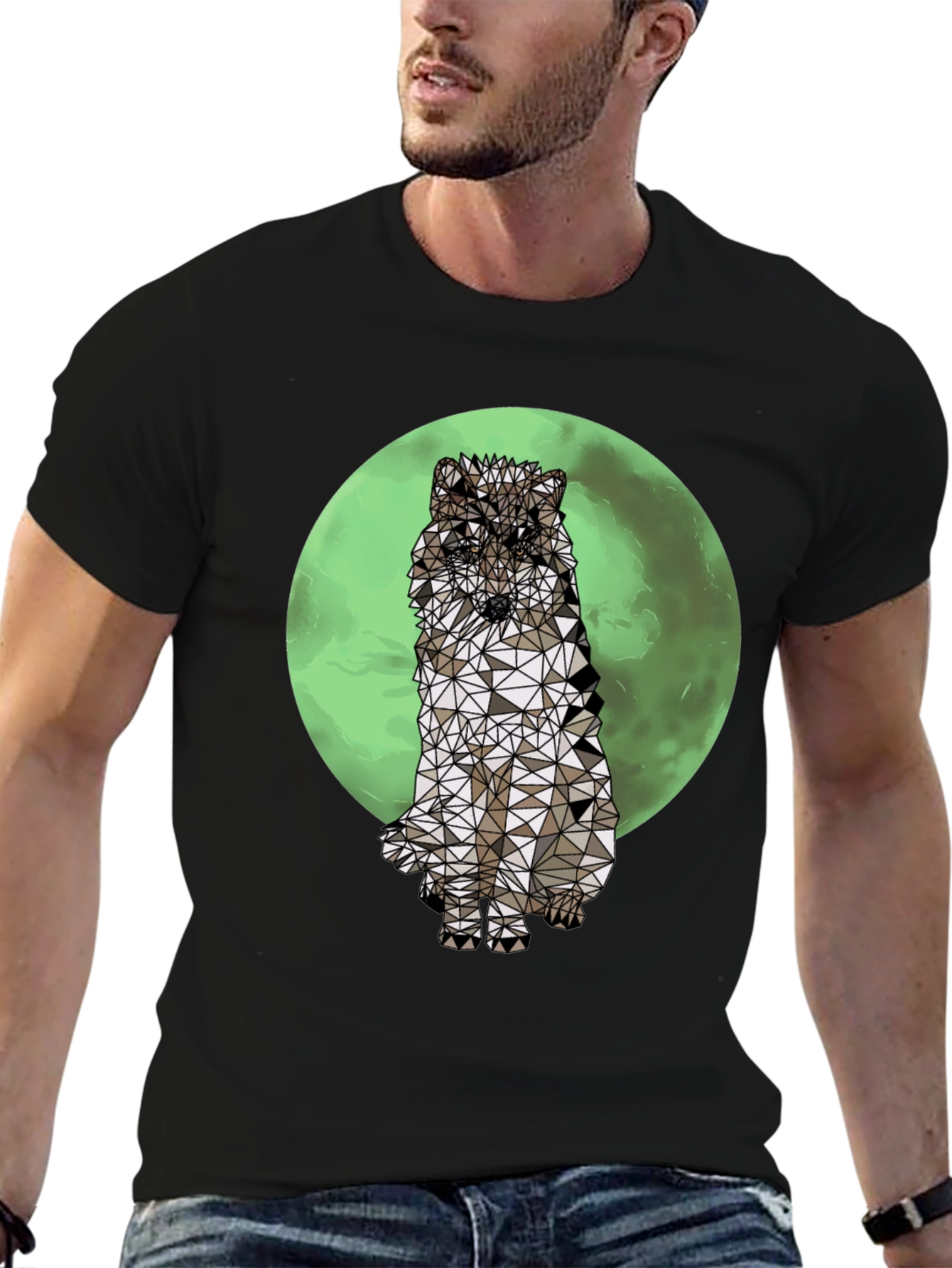 Geometric Wolf T-Shirt - Graphic Tee