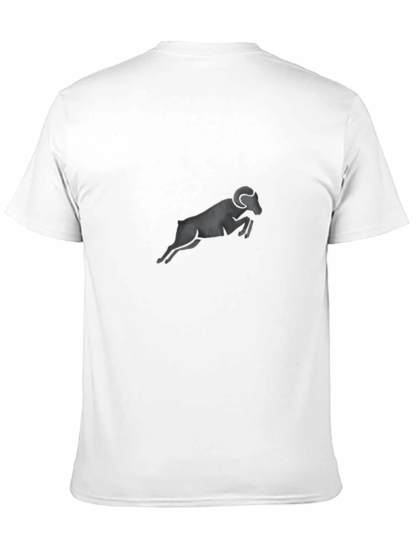 Mens Black T-Shirt - Ram Graphic Print