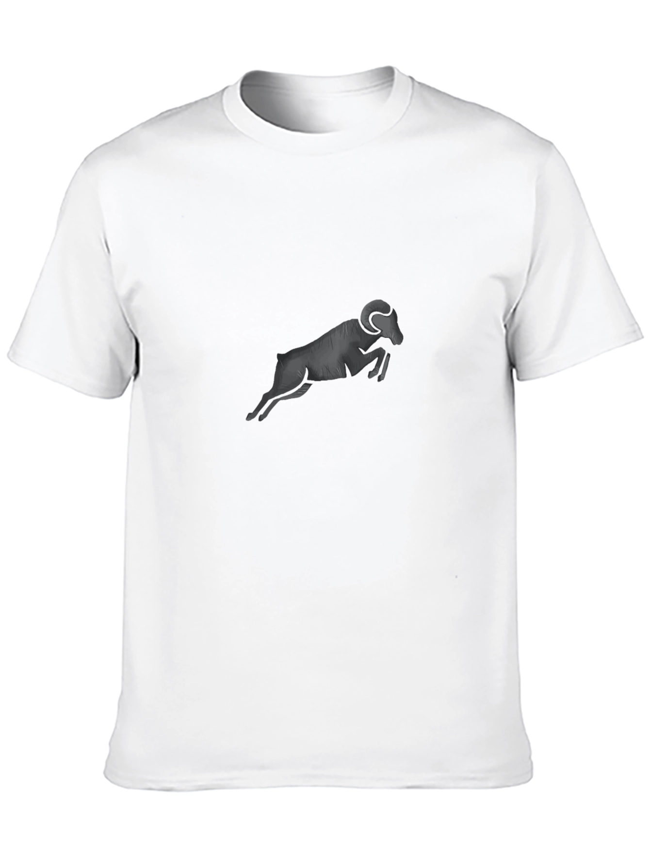 Mens Black T-Shirt - Ram Graphic Print